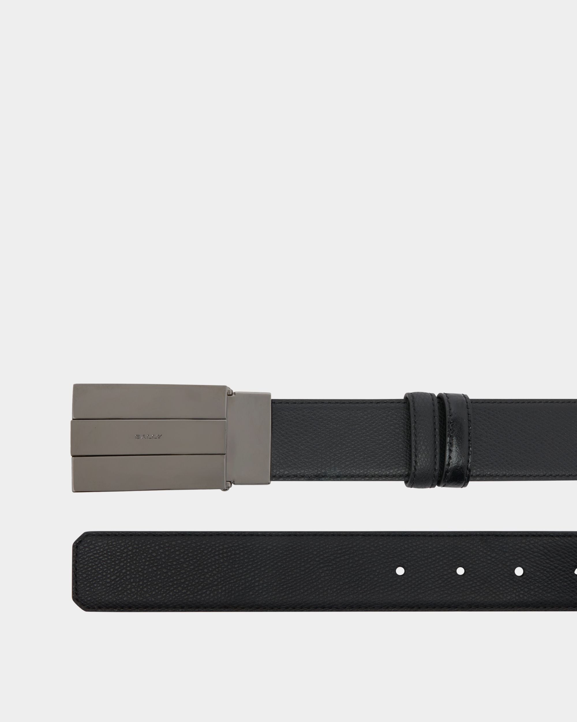 Bally Global - Ollam 35 mm Adjustable And Reversible Belt in Black Leather - Black