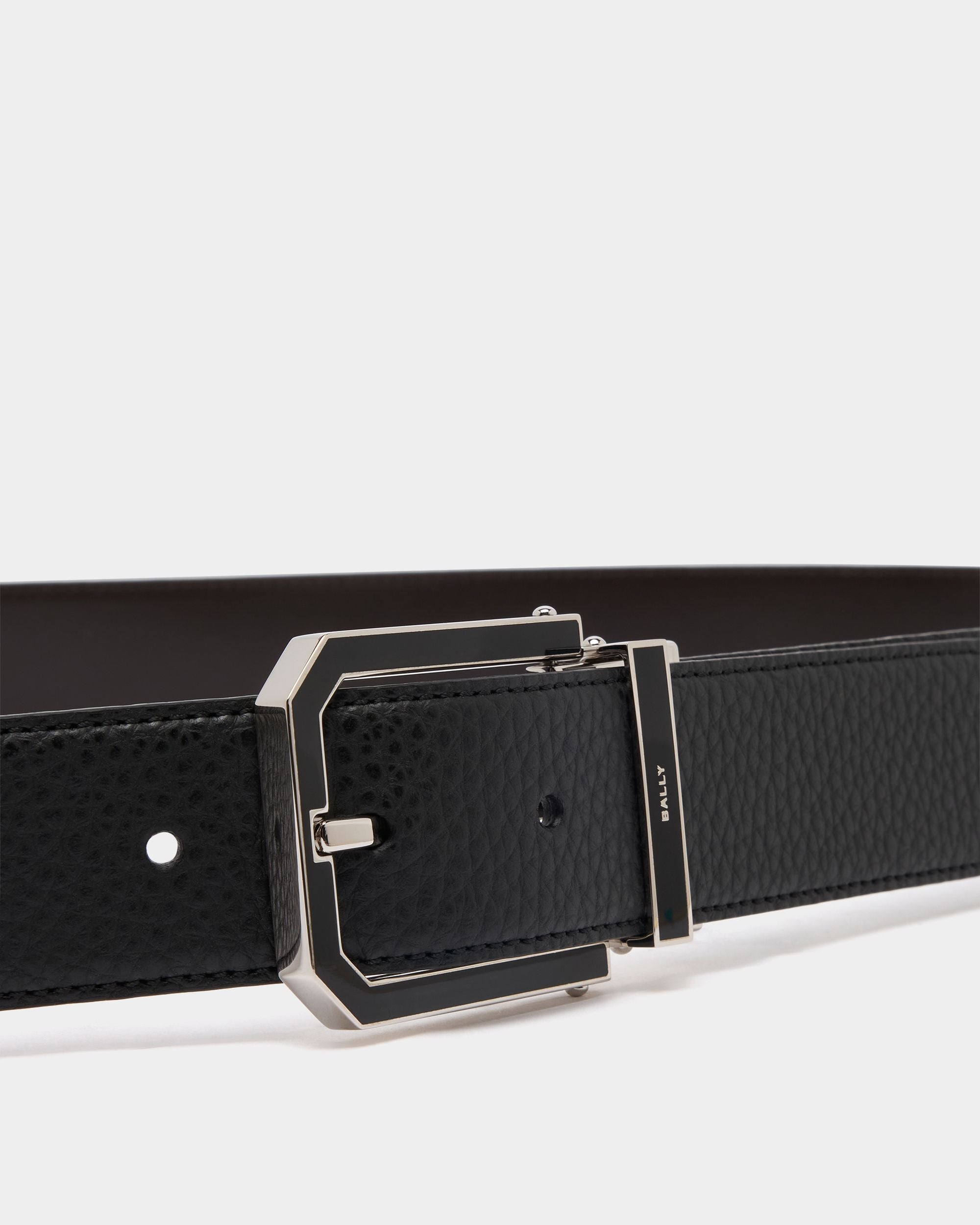 Bally Global - Beryl 35 mm Adjustable And Reversible Belt in Black And Ebano Leather - Multicolor