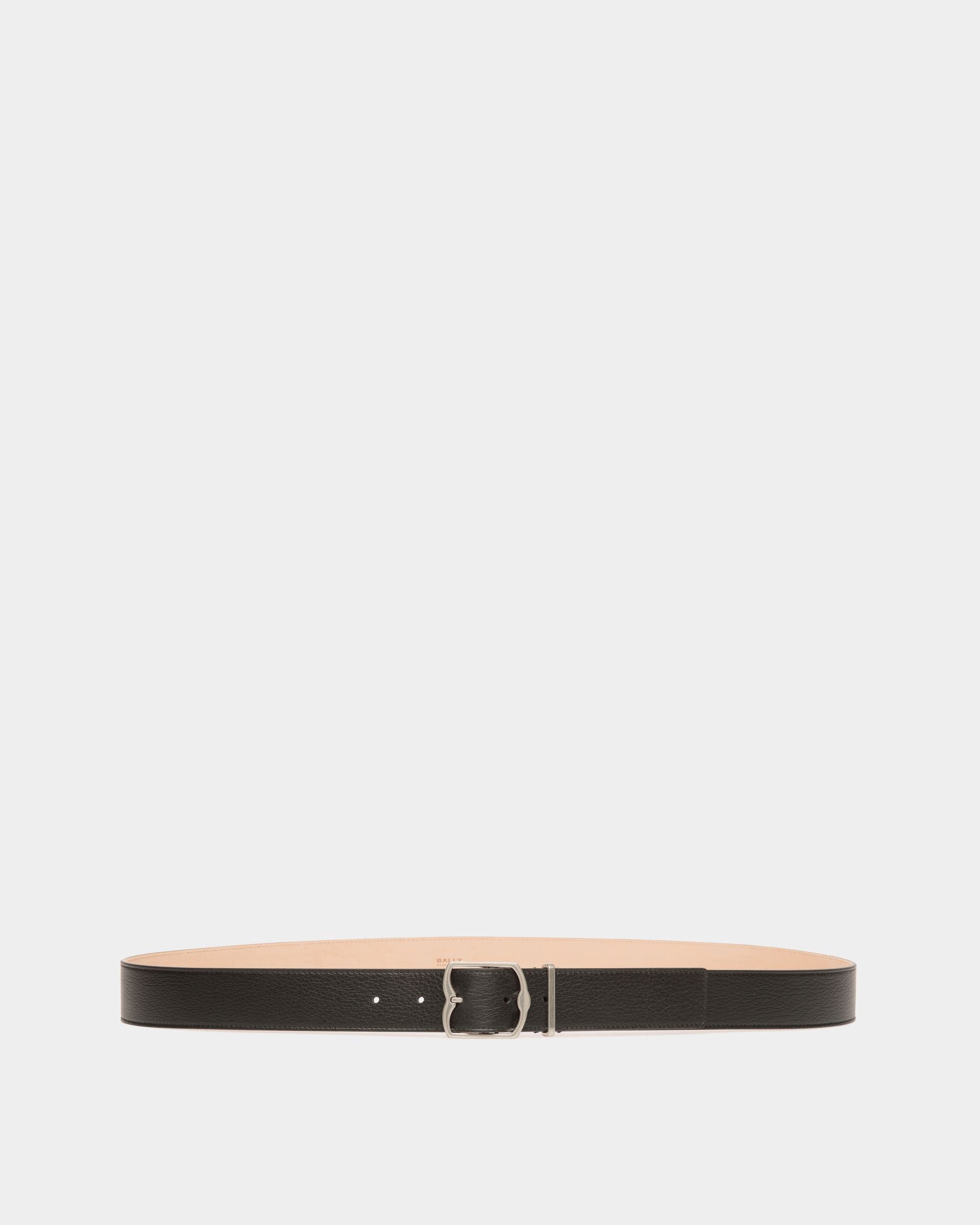 Bally Global - Emblem 35mm Belt in Black Grained Leather - Black