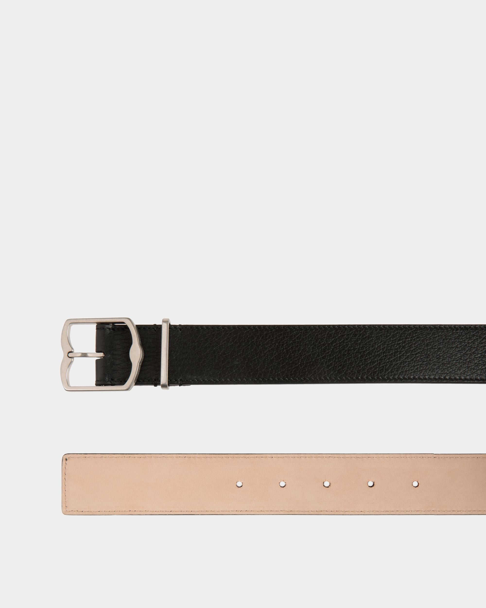 Bally Global - Emblem 35mm Belt in Black Grained Leather - Black