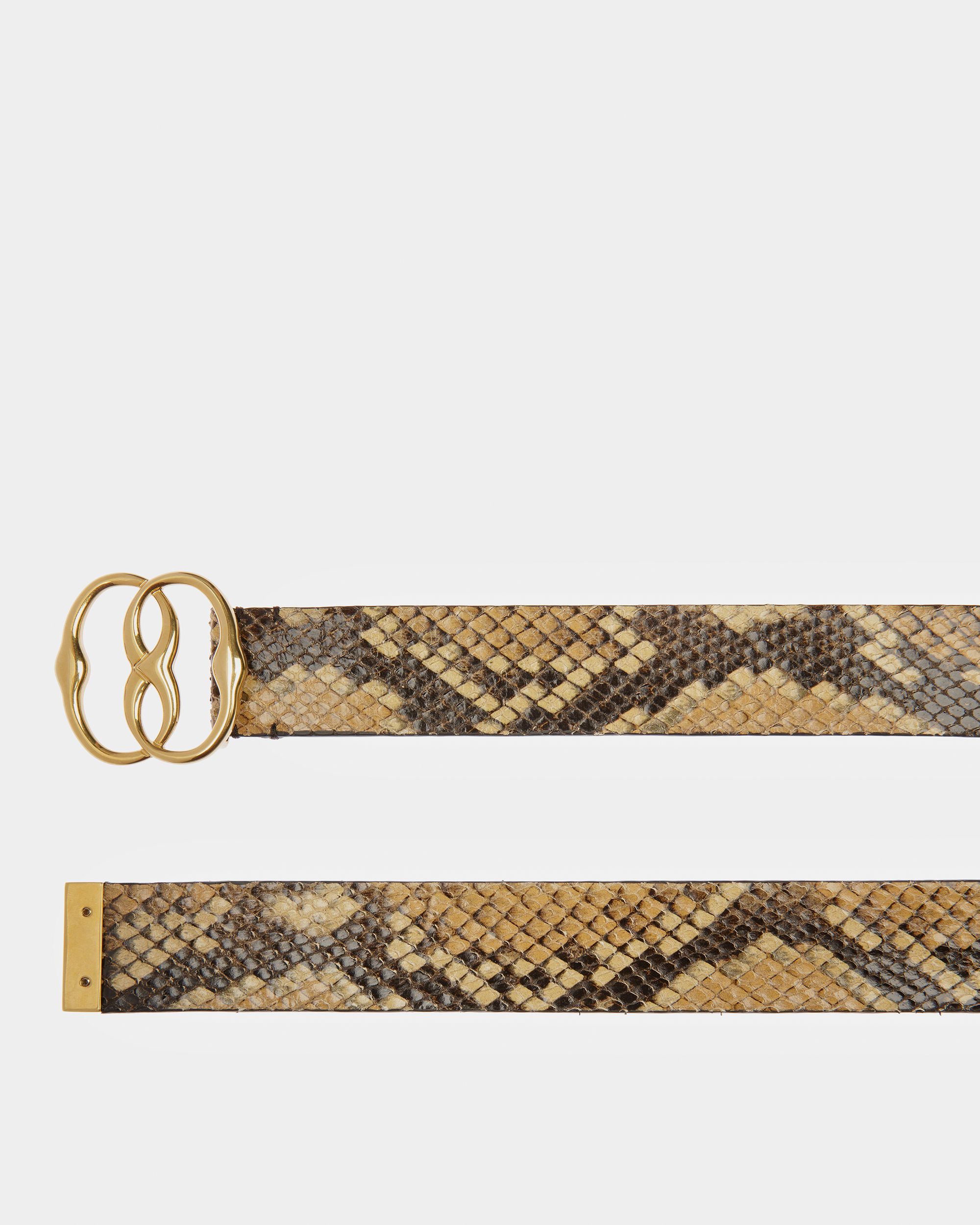 Bally Global - Emblem Printed Python 35mm Belt - Brown