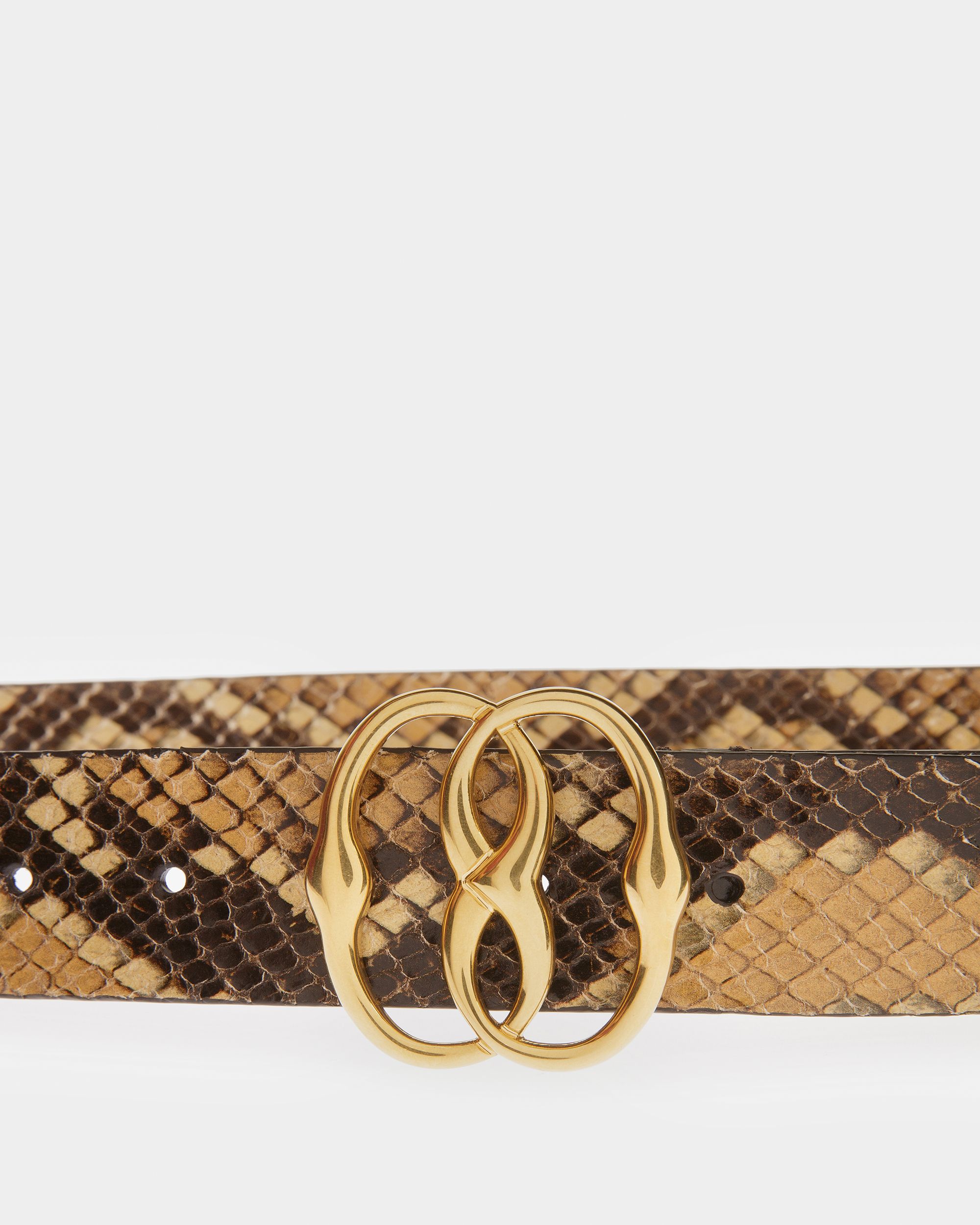 Bally Global - Emblem Printed Python 35mm Belt - Brown