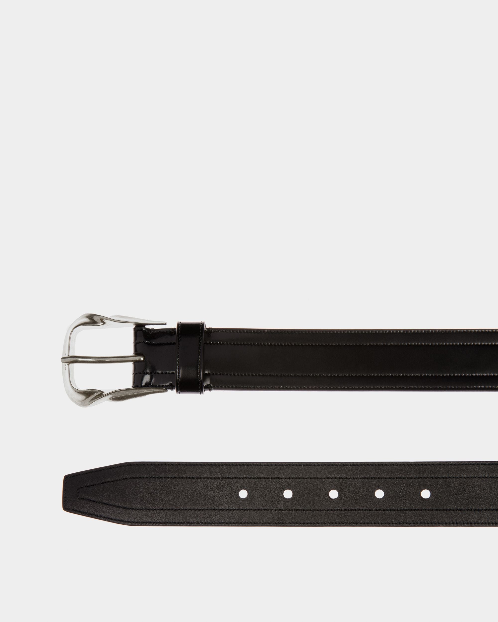 Bally Global - Emblem Buckle 35mm Belt In Black Leather - Black