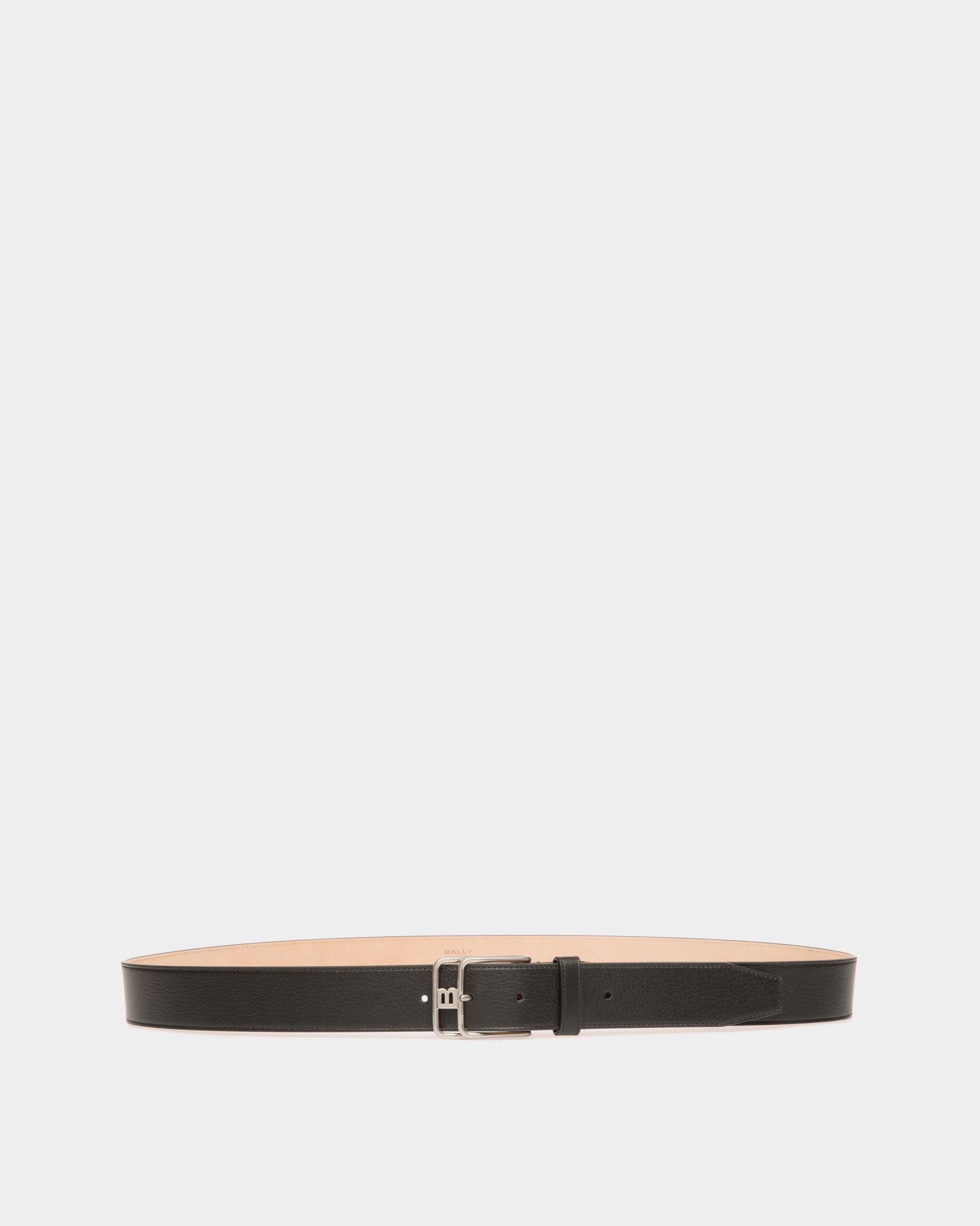 Bally Global - Cinturón Brett De 35 Mm De Piel Granulada Negra - Negro