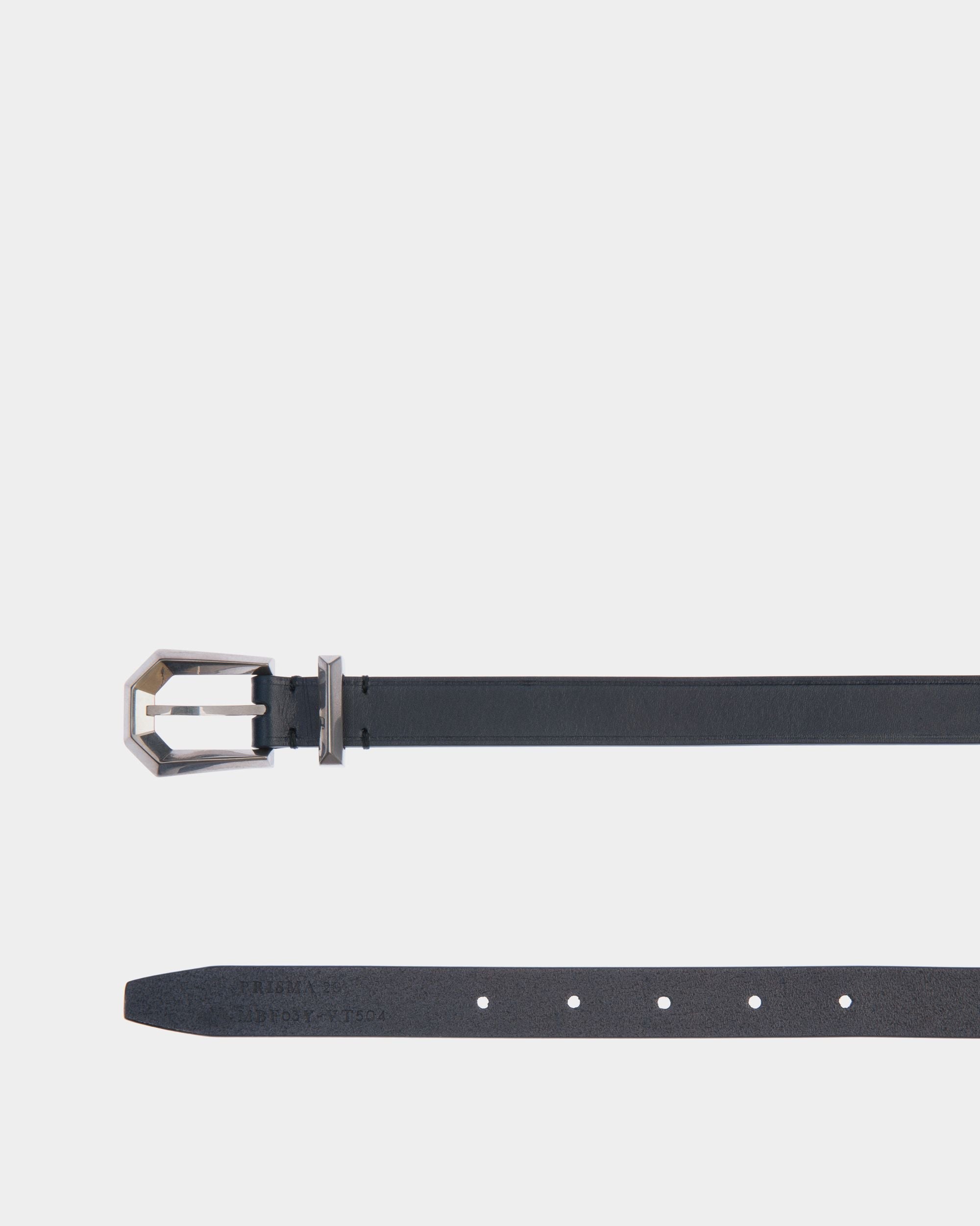 Bally Global - Prisma 20mm Belt in Navy Blue Leather - Blue