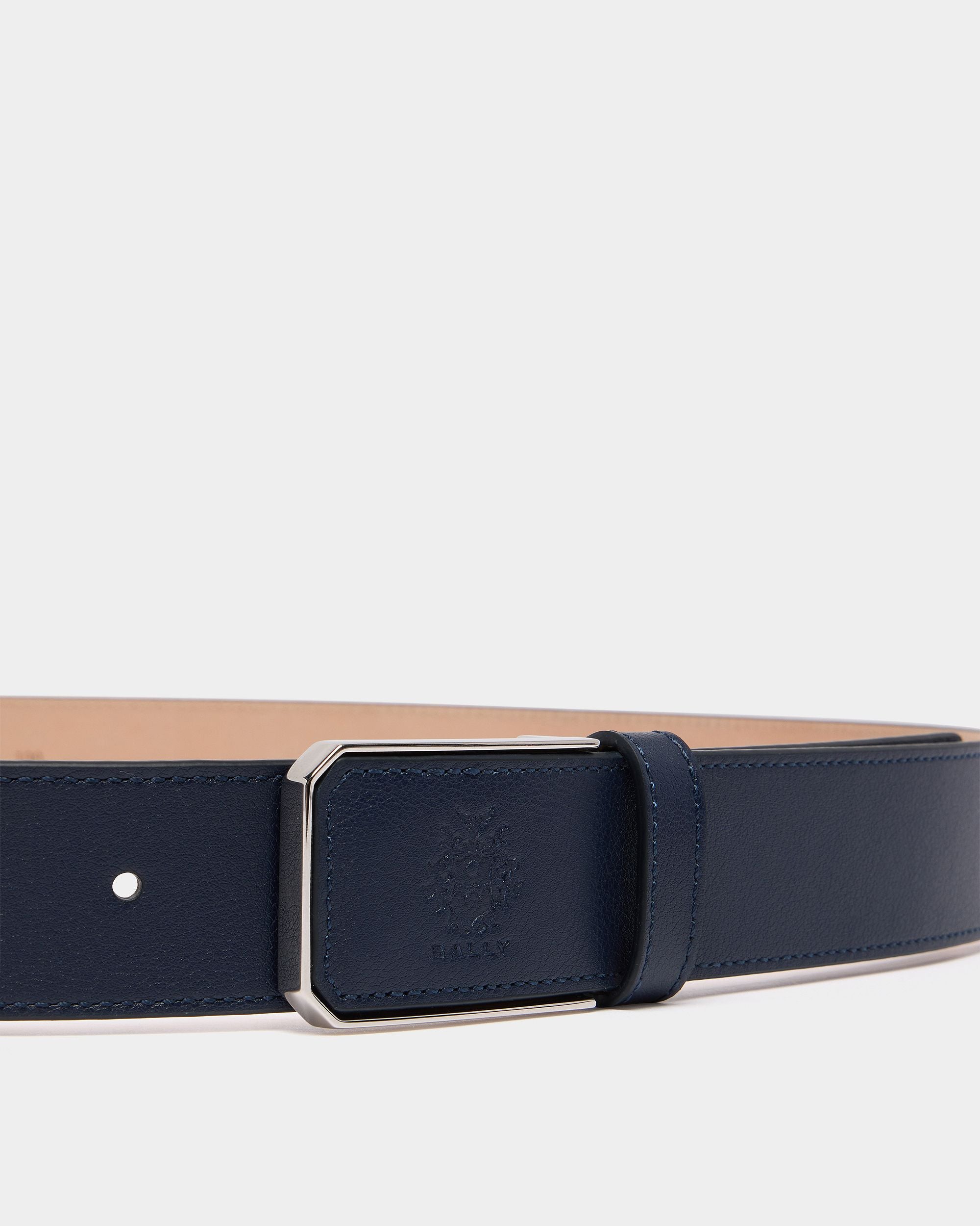 Bally Global - Cinturón Cabot De 35 Mm De Piel Navy Blue - Azul