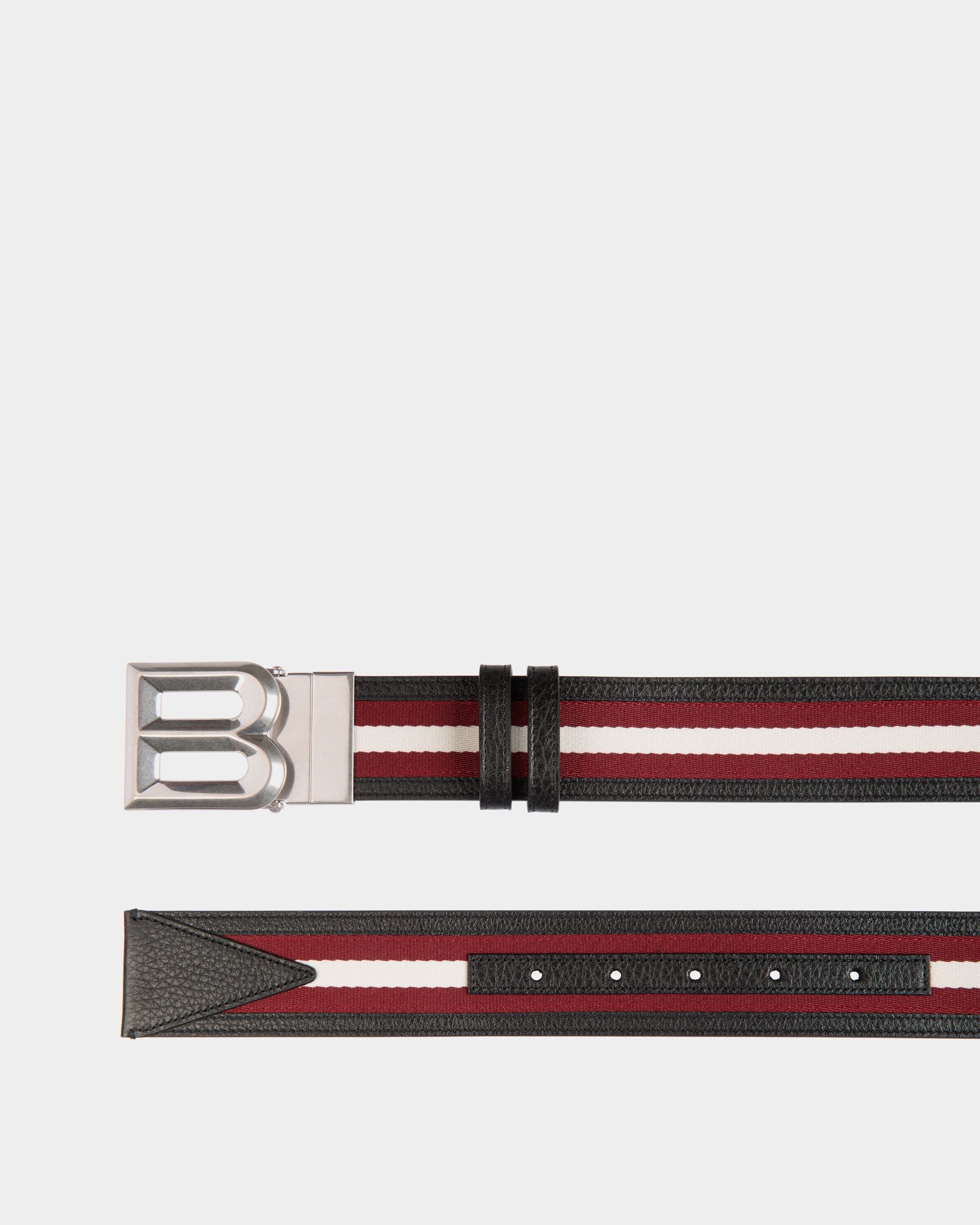 Bally Global - B Bold 40mm Reversible Belt in Fabric And Leather - Multicolor