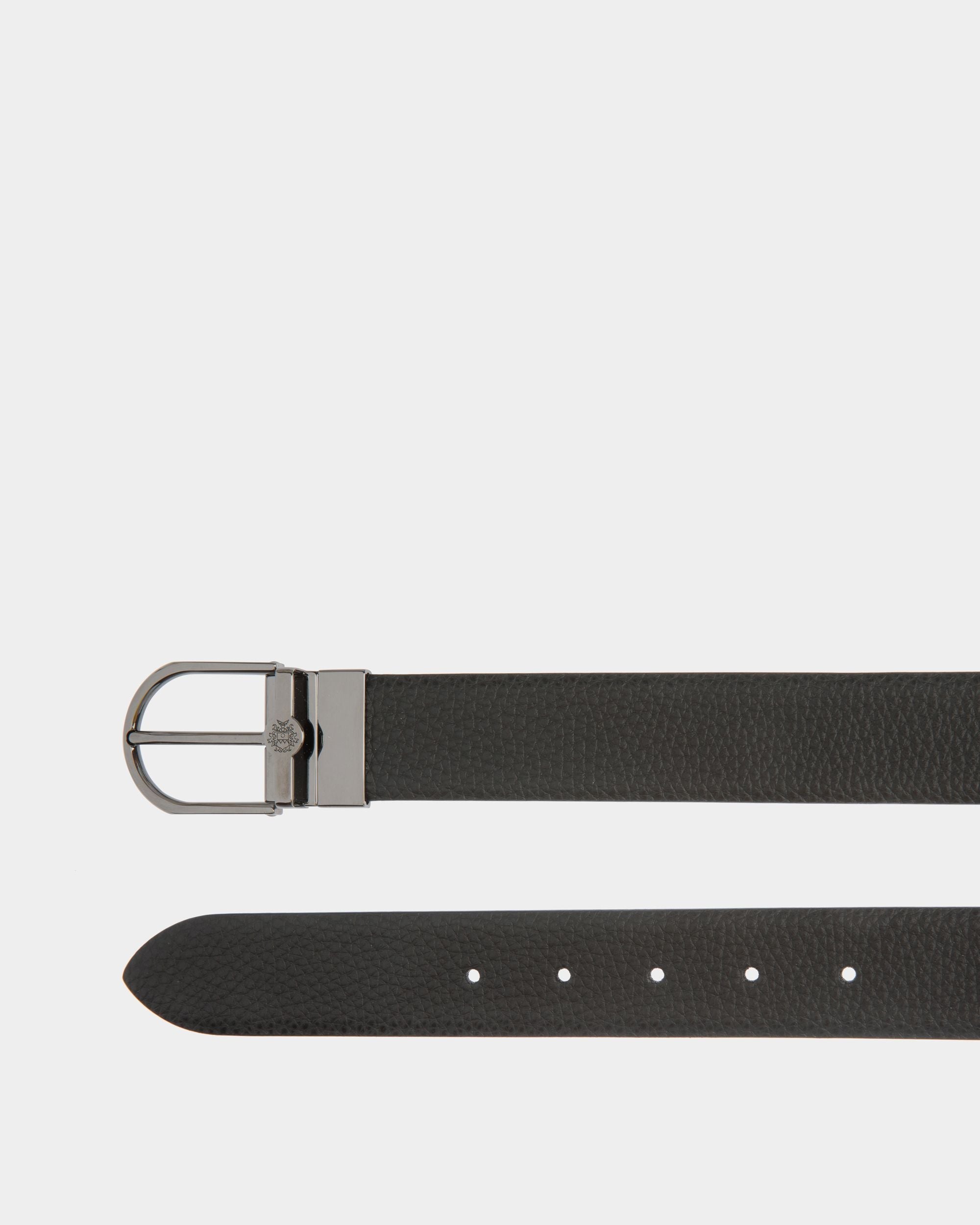 Bally Global - Hanky 35mm Reversible Belt in Black Leather - Noir