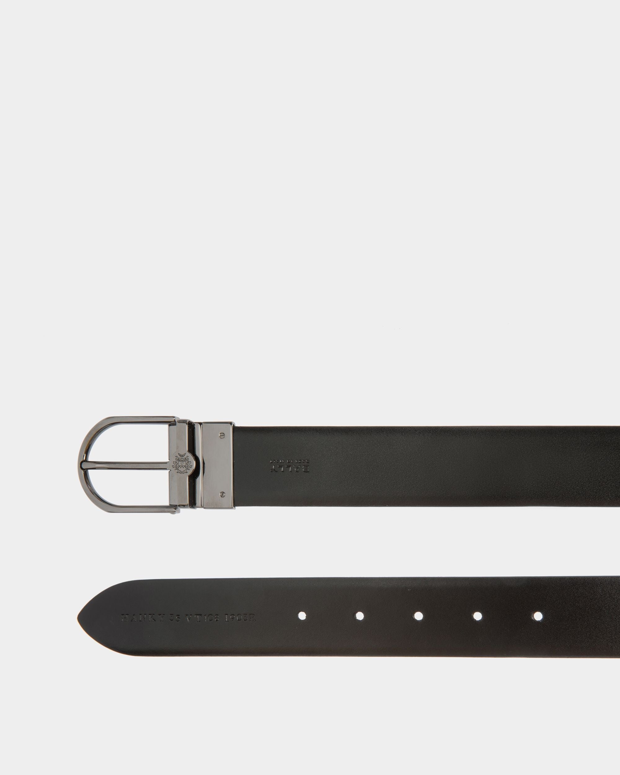 Bally Global - Hanky 35mm Reversible Belt in Black Leather - Noir