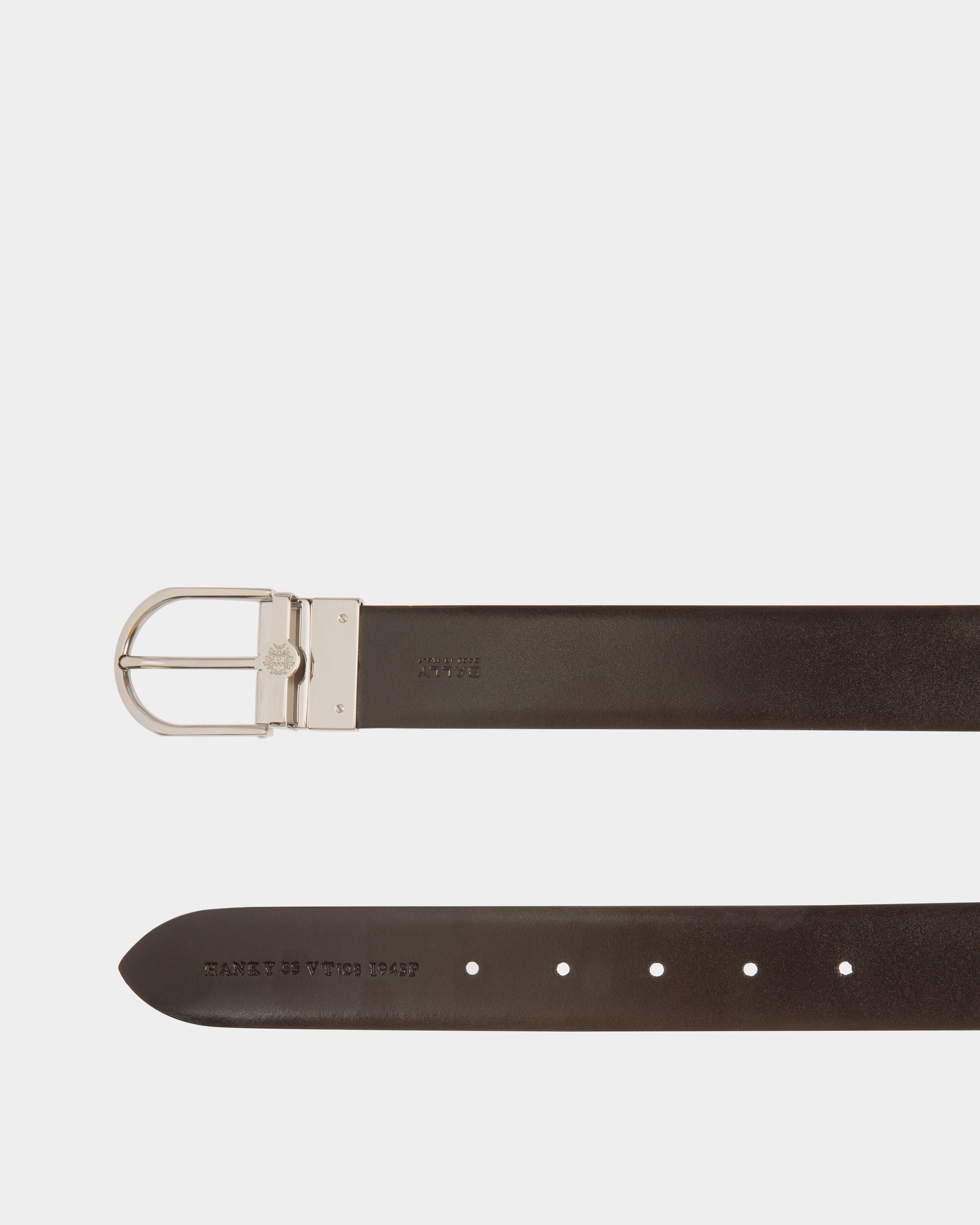 Bally Global - Cinturón Reversible Hanky 35 Mm De Piel Negra Y Marrón - Multicolor