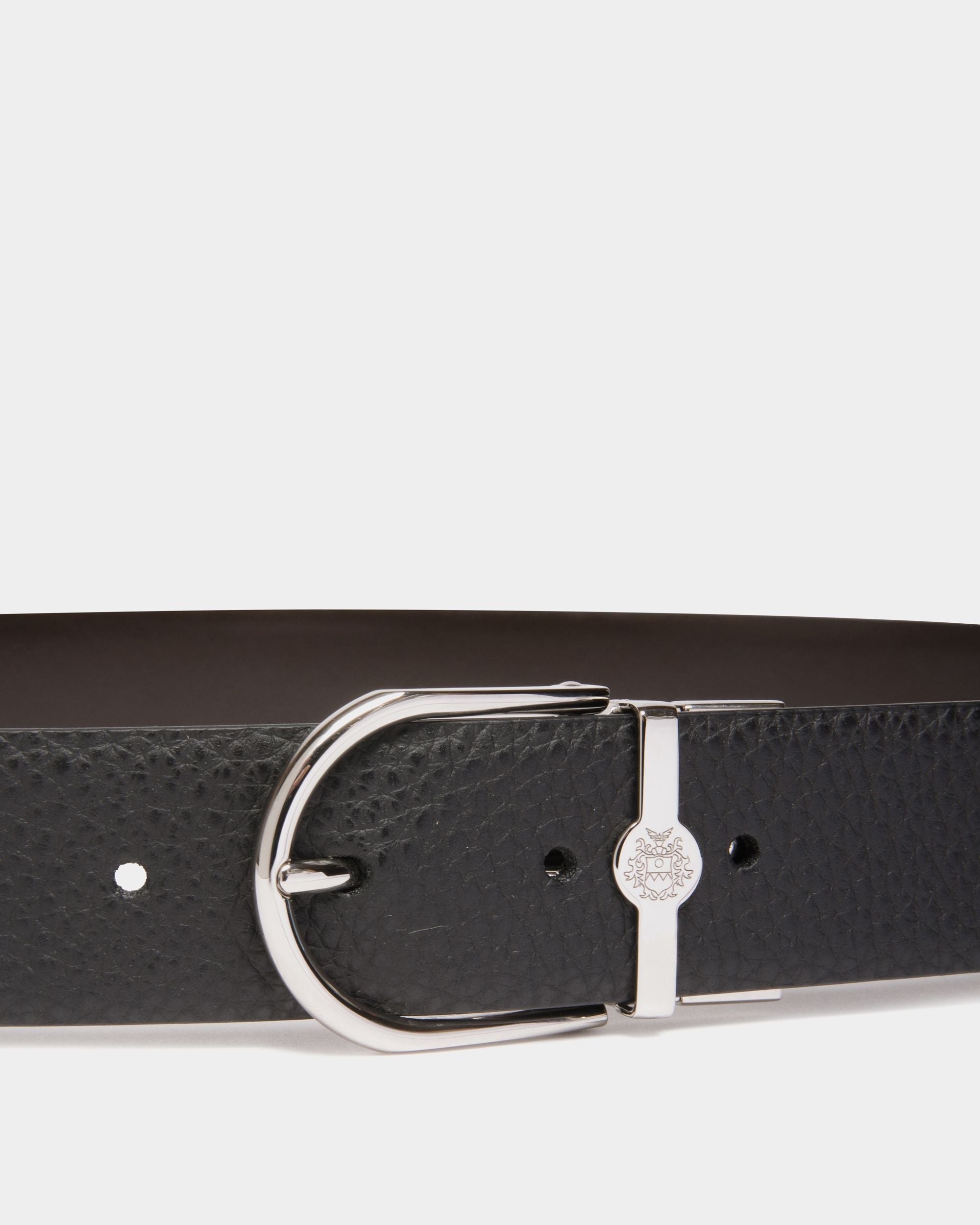 Bally Global - Cinturón Reversible Hanky 35 Mm De Piel Negra Y Marrón - Multicolor