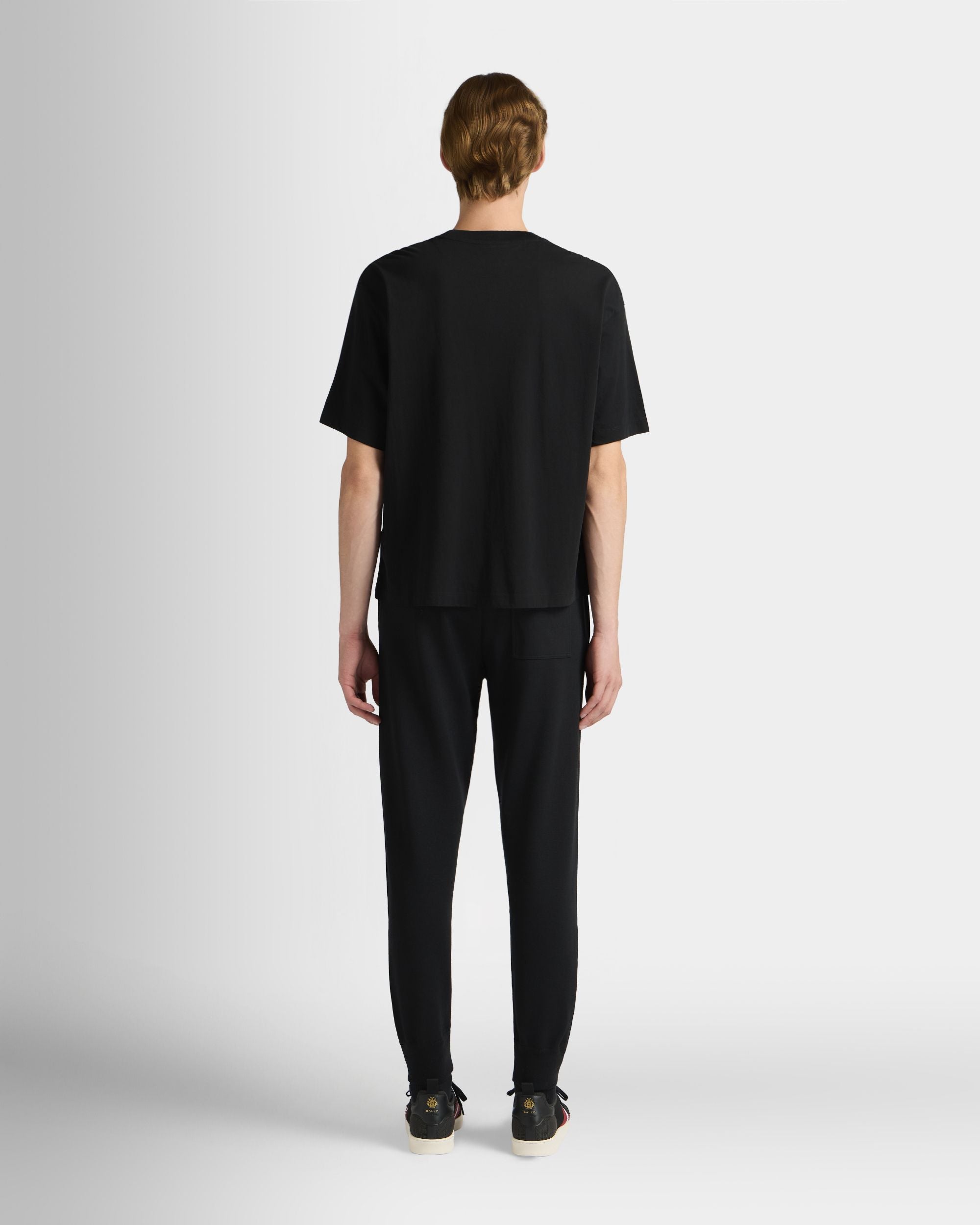 Bally Global - Curling Collection T-shirt in Black Cotton with a St. Moritz Print - Negro