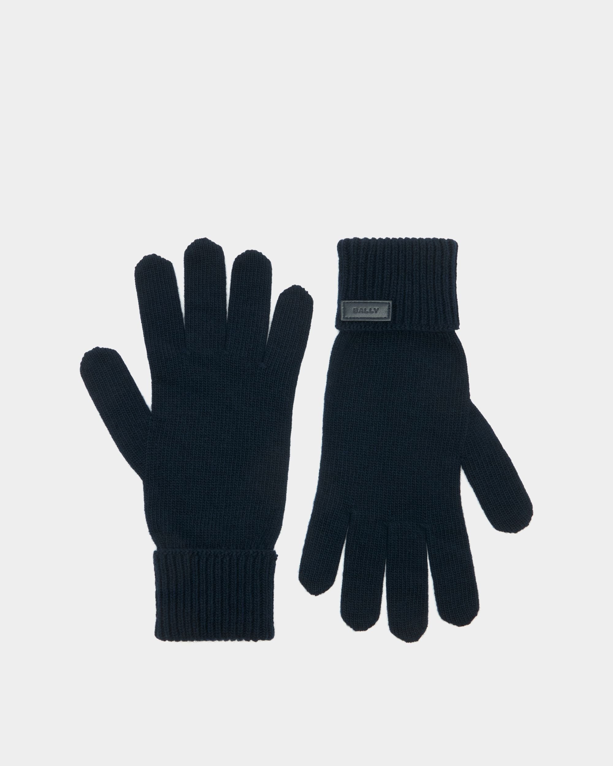 Bally Global - Gloves in Navy Blue Wool - Blue