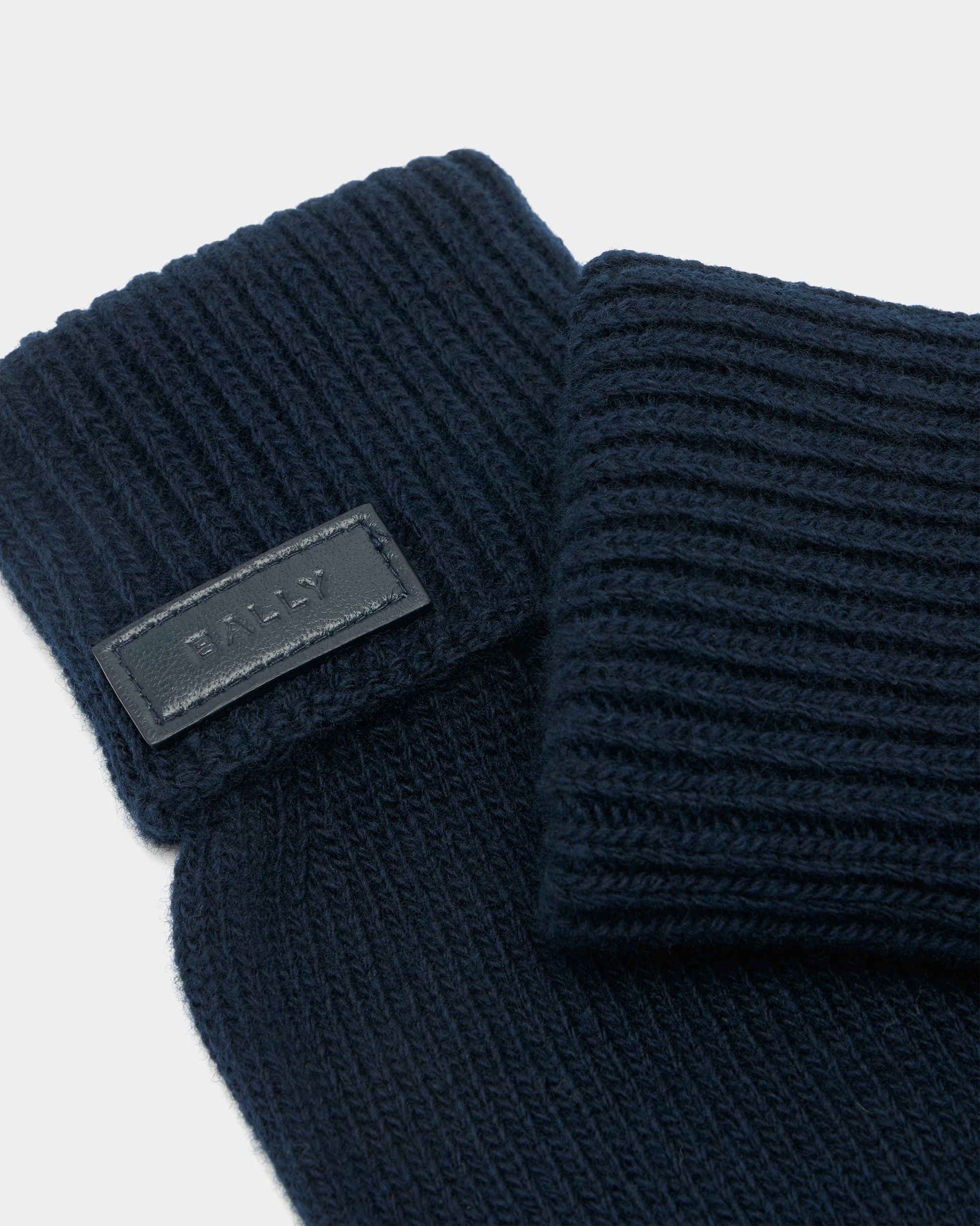 Bally Global - Gloves in Navy Blue Wool - Blue