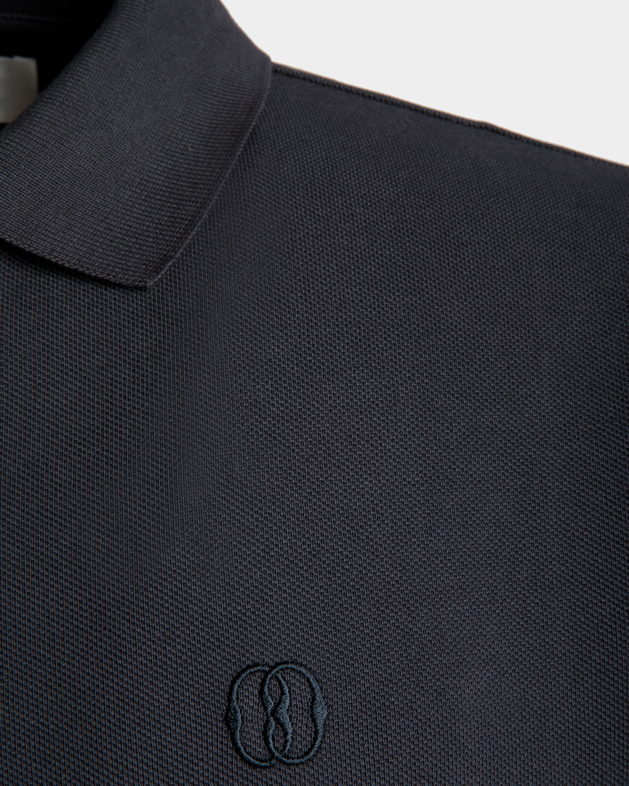 Bally Global - Short Sleeve Polo In Midnight Cotton - Blue