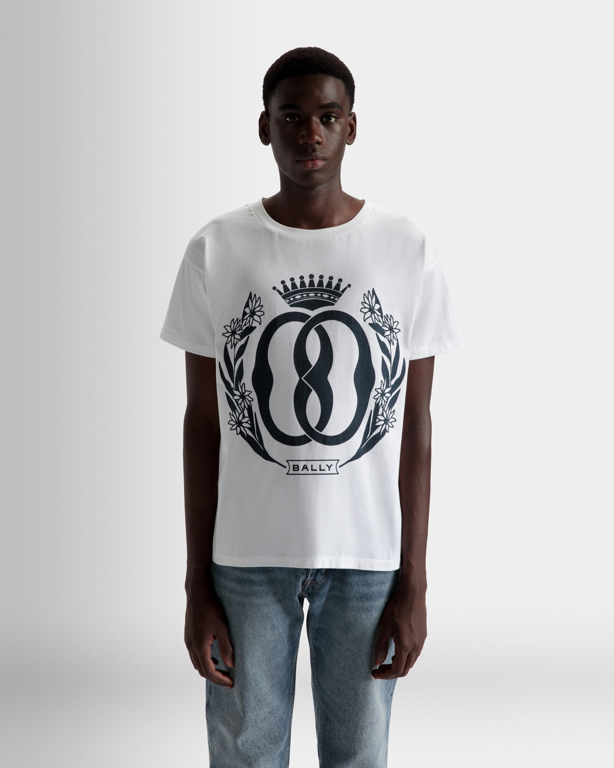 Bally Global - T-shirt avec adhésif En coton blanc - Blanc