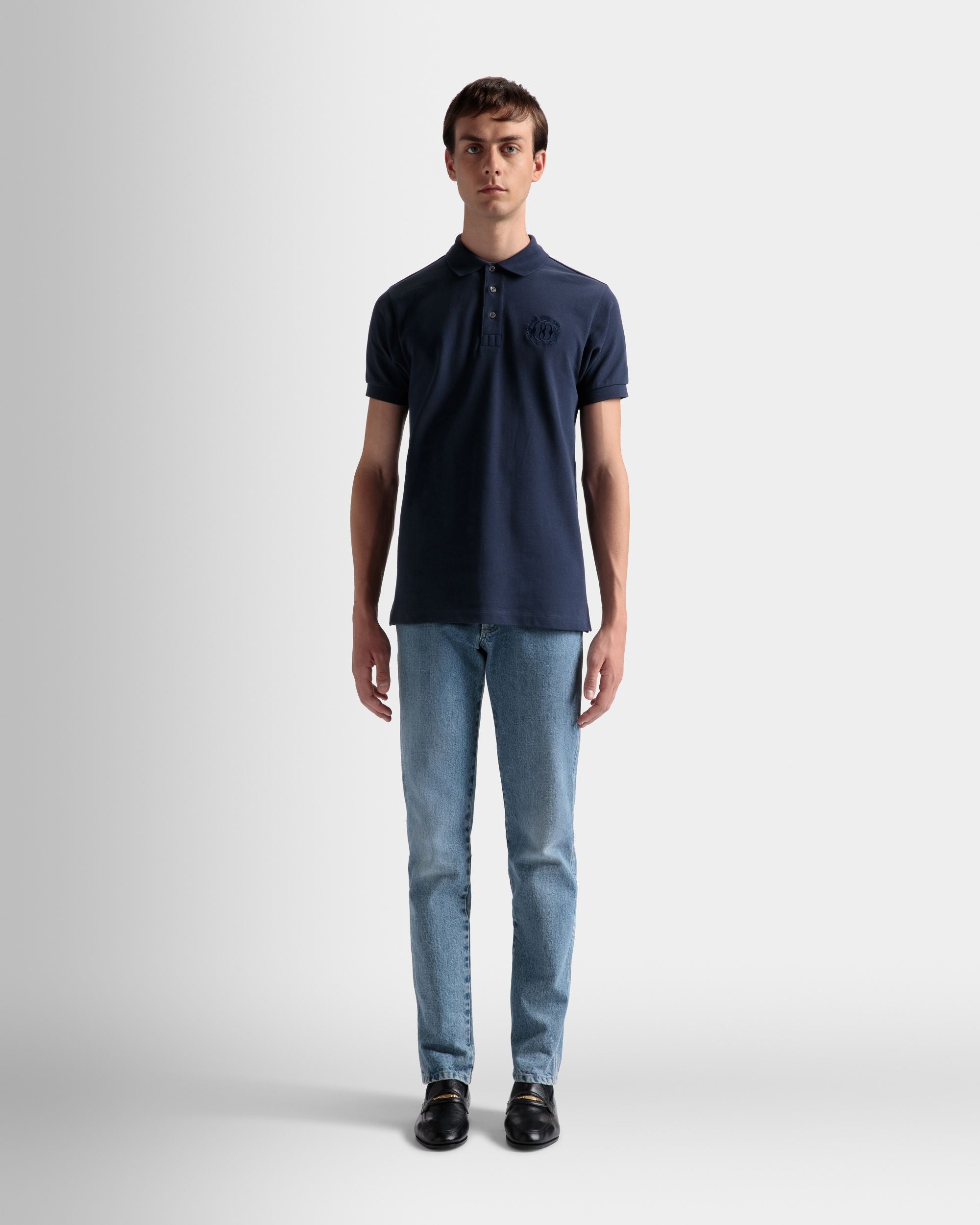 Bally Global - Polo Shirt in Navy Blue cotton - Blue