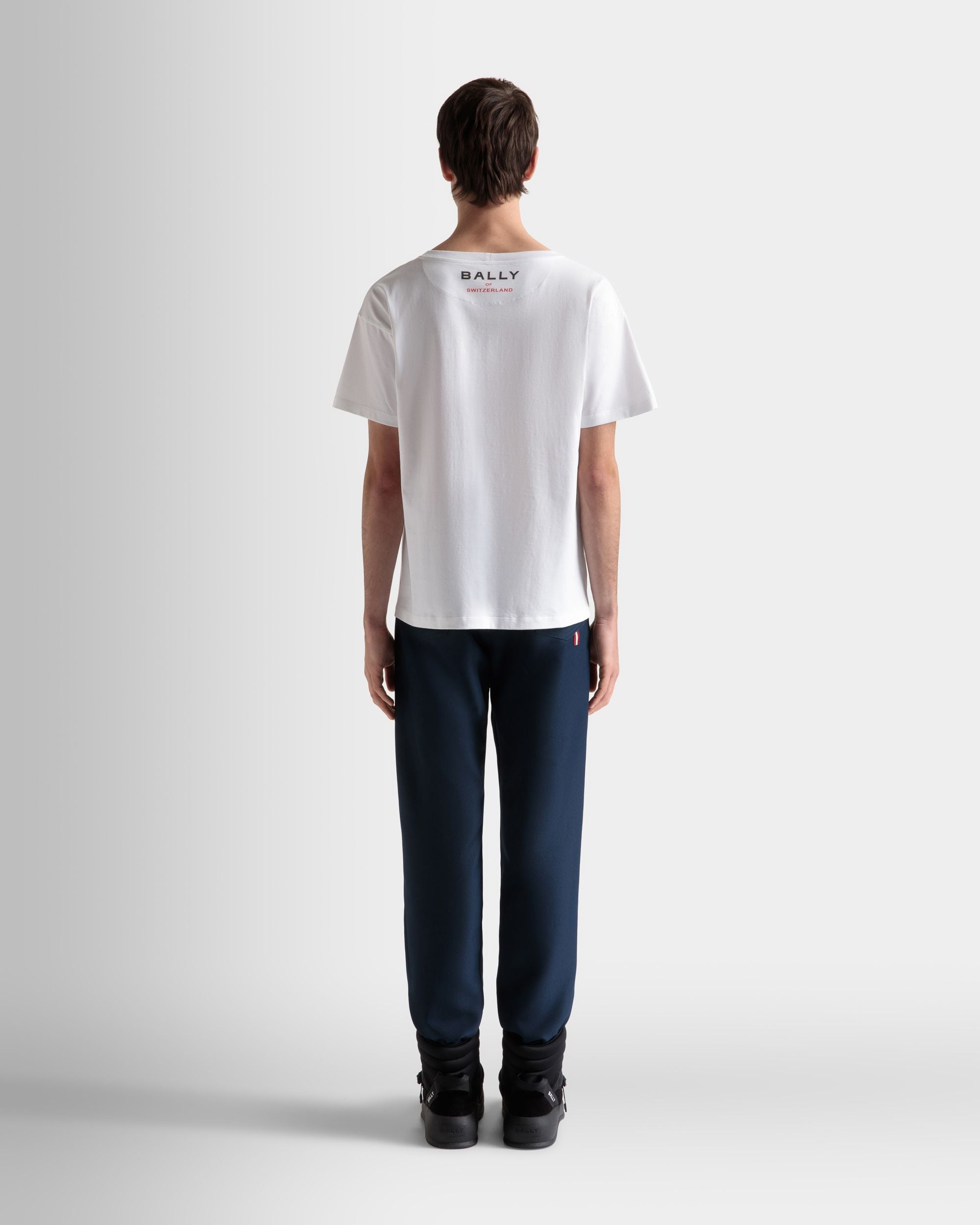 Bally Global - T-Shirt In White Cotton With Print - White