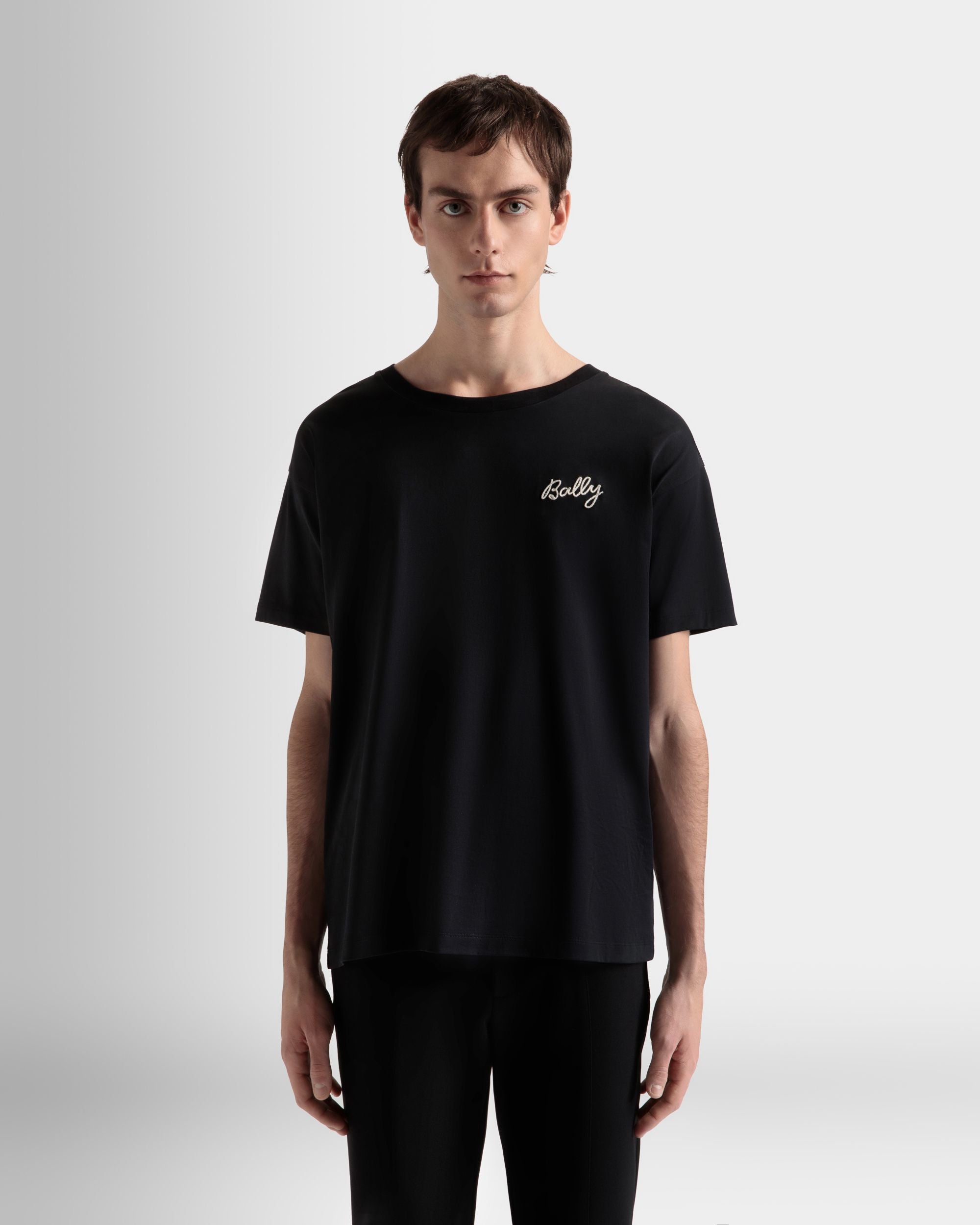 Bally Global - T-Shirt In Black Cotton - Black