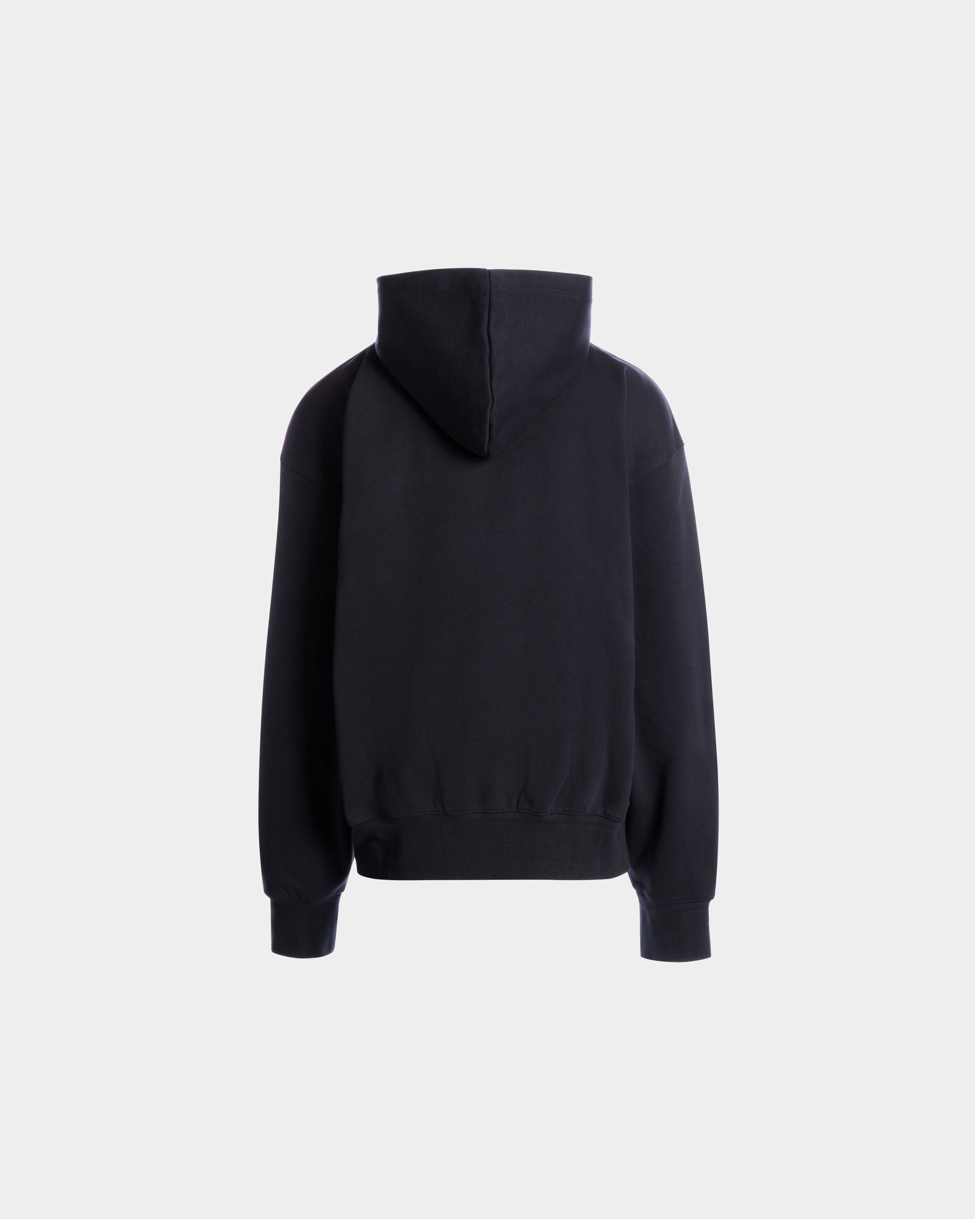 Bally Global - Hoodie With Bally Crest Logo In Navy Blue Cotton - Blue