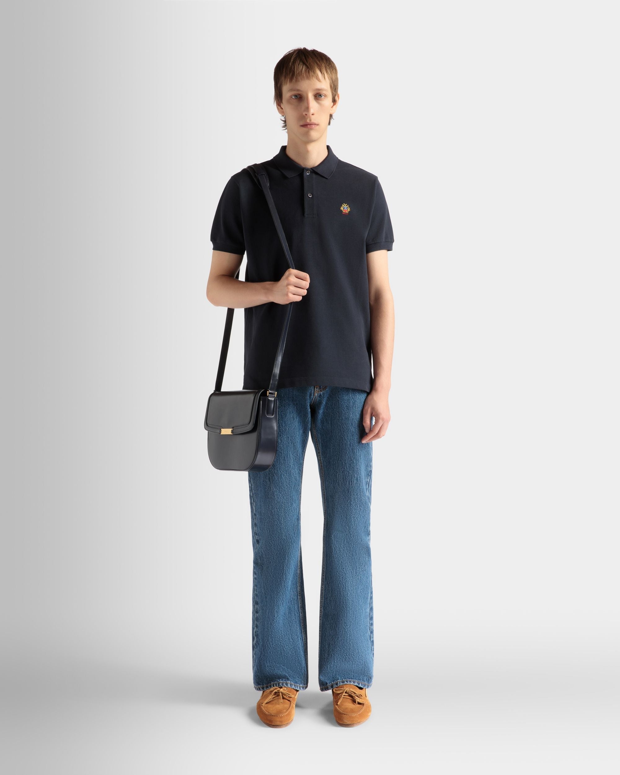Bally Global - Polo Shirt in Navy Blue Cotton - Blue
