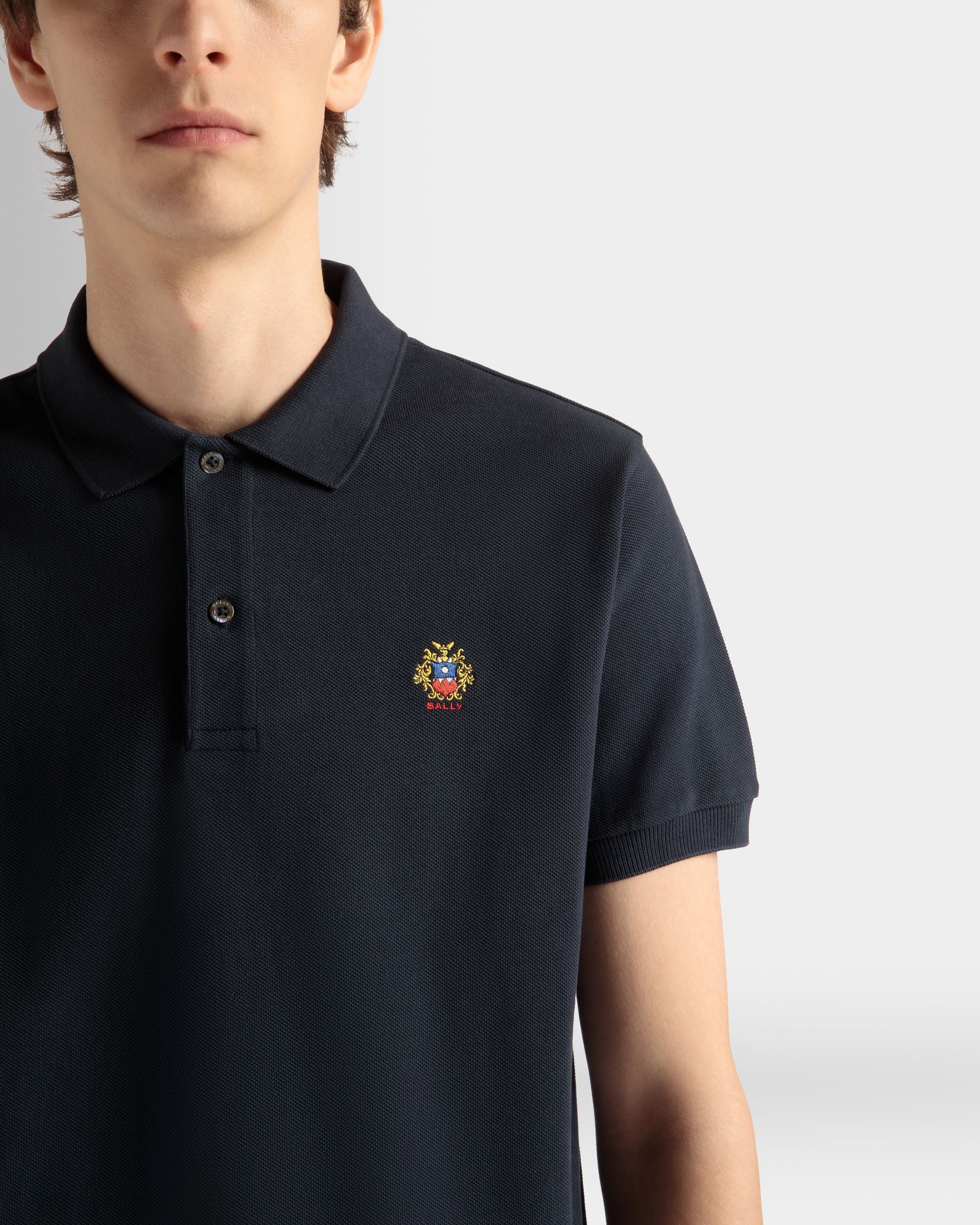 Bally Global - Polo Shirt in Navy Blue Cotton - Blue
