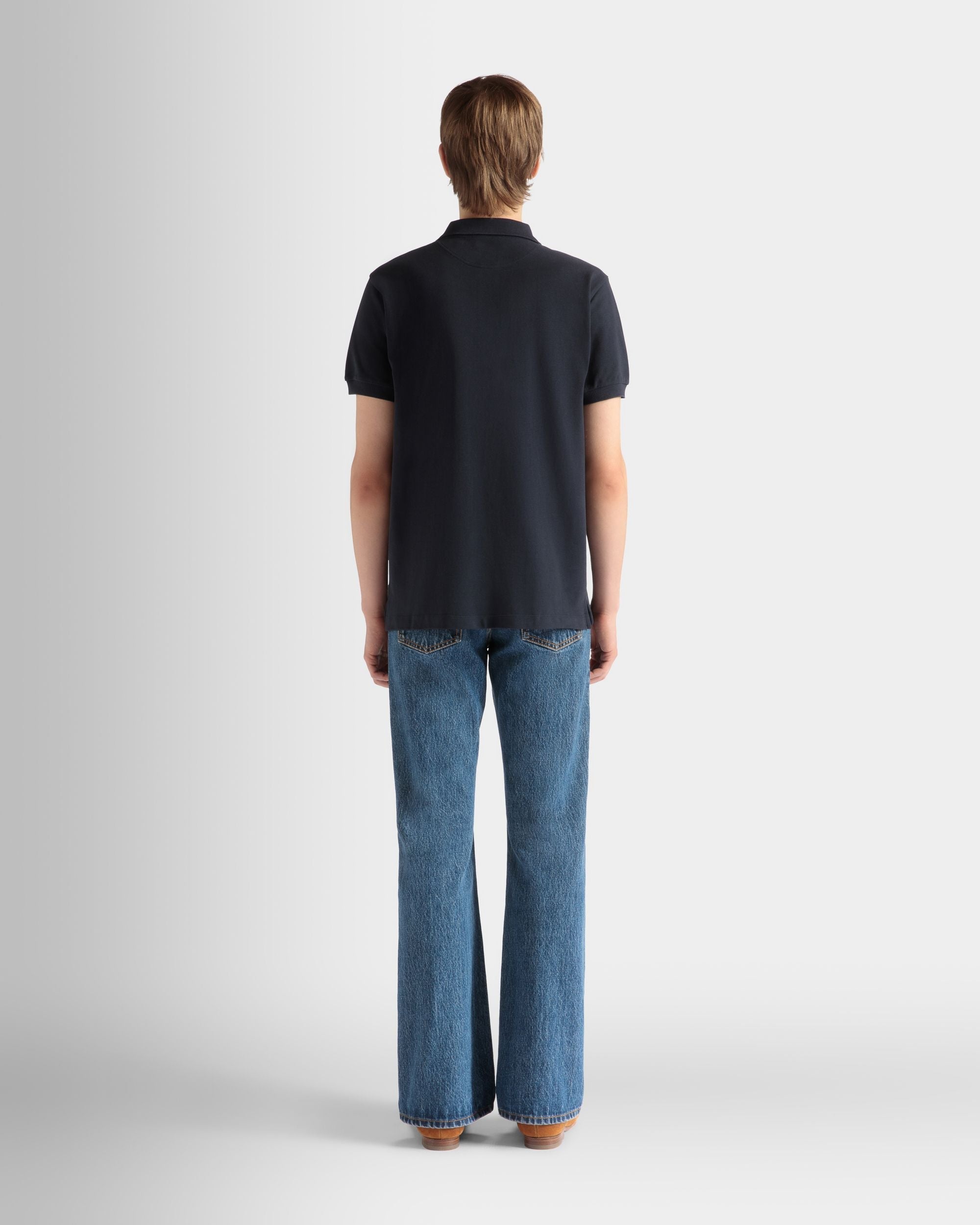 Bally Global - Polo Shirt in Navy Blue Cotton - Blue