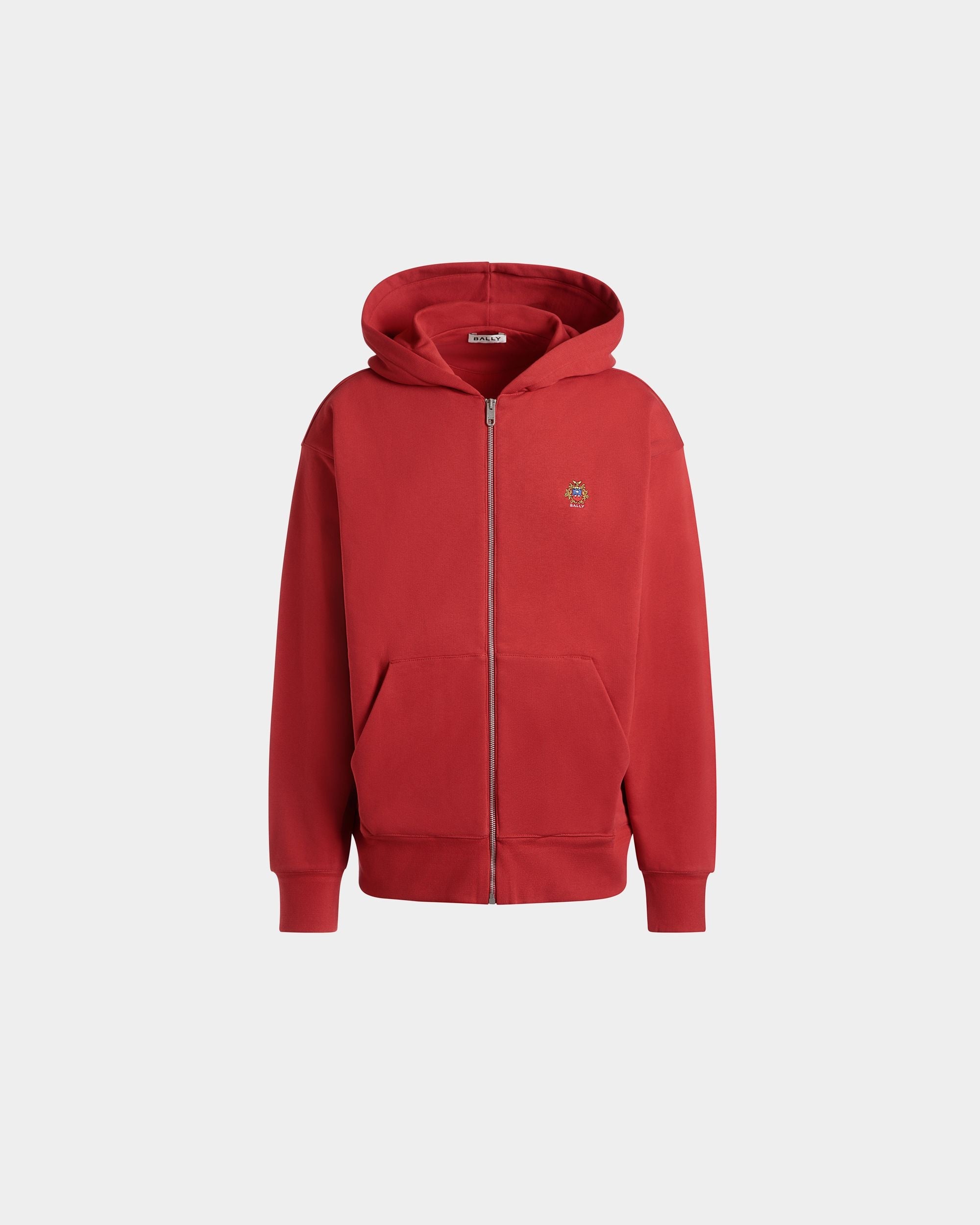 Bally Global - Sudadera Con Capucha Y Logotipo Bally Crest De Algodón Rojo - Rojo