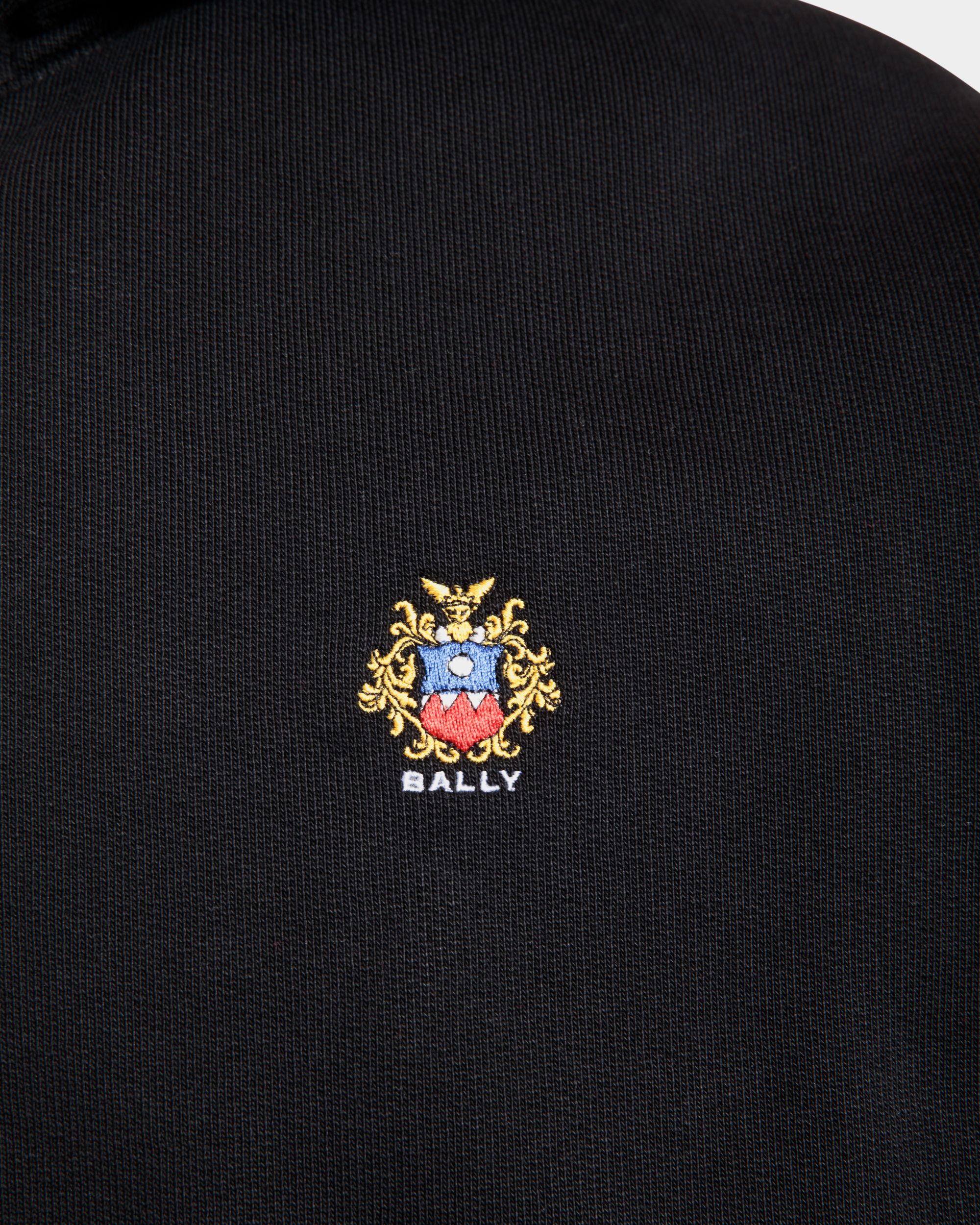 Bally Global - Hoodie With a Bally Crest Logo In Black Cotton - Noir