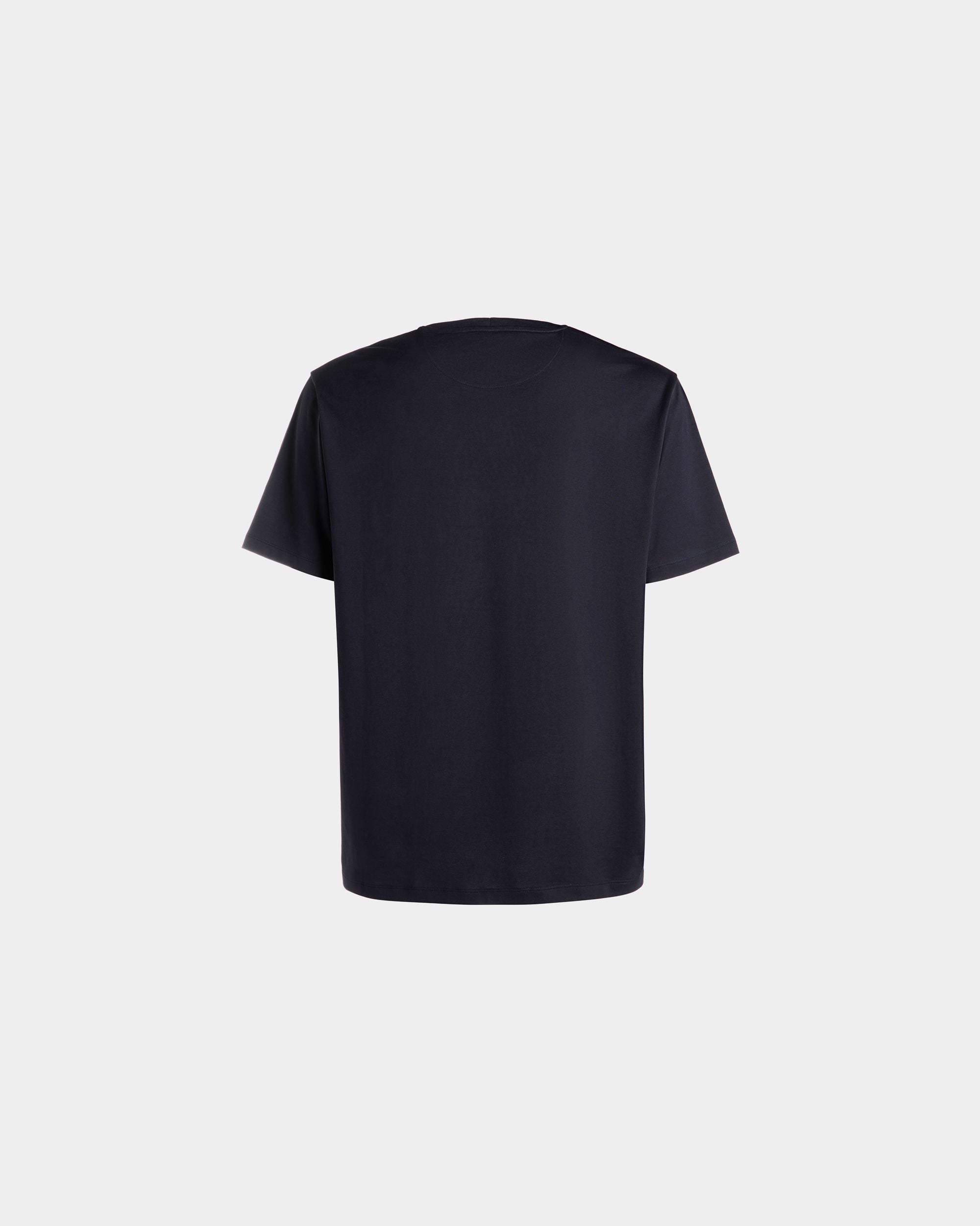 Bally Global - Summer Capsule T-Shirt In Navy Blue Cotton - Bleu