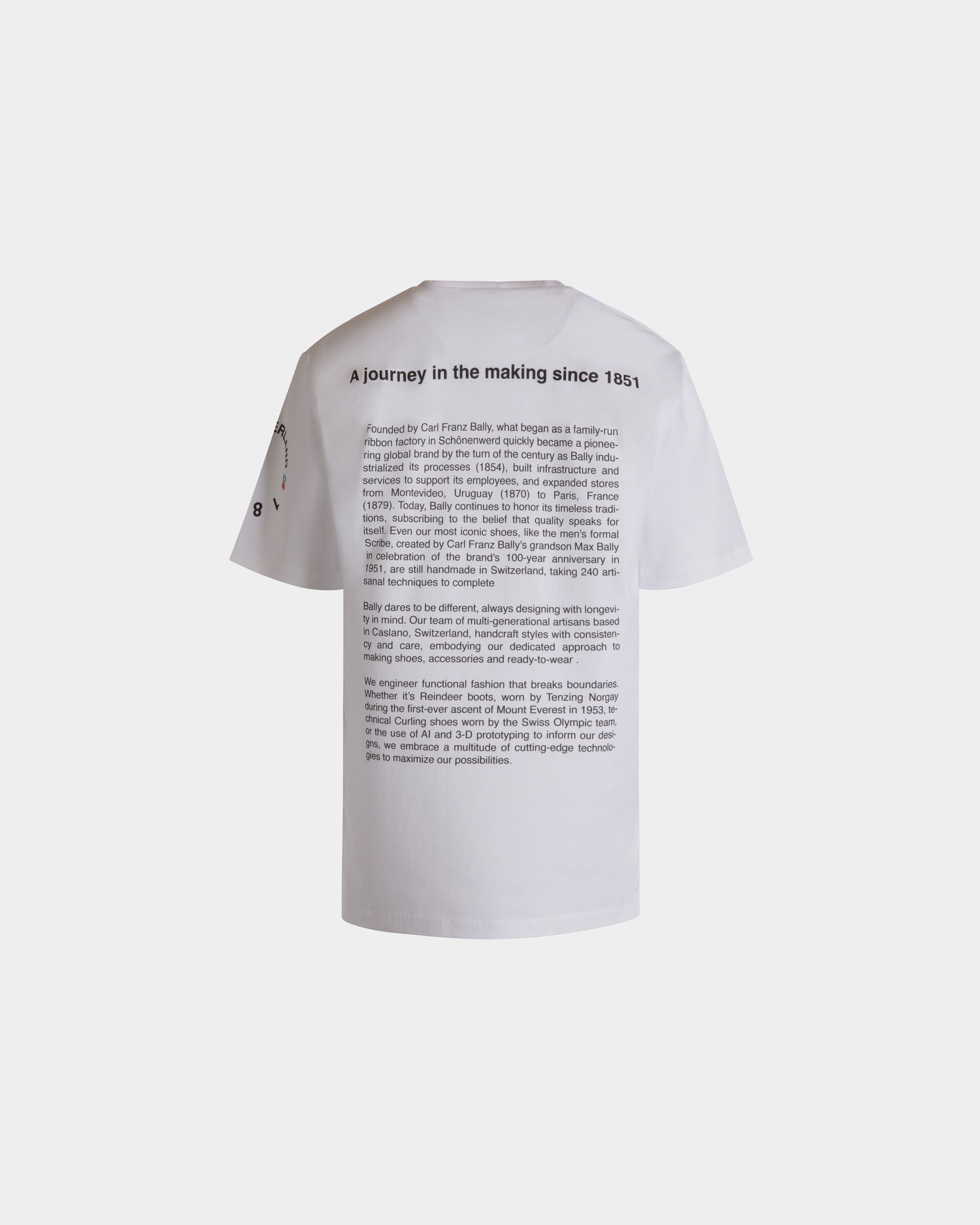 Bally Global - T-Shirt With Bally Crest In White Cotton - White