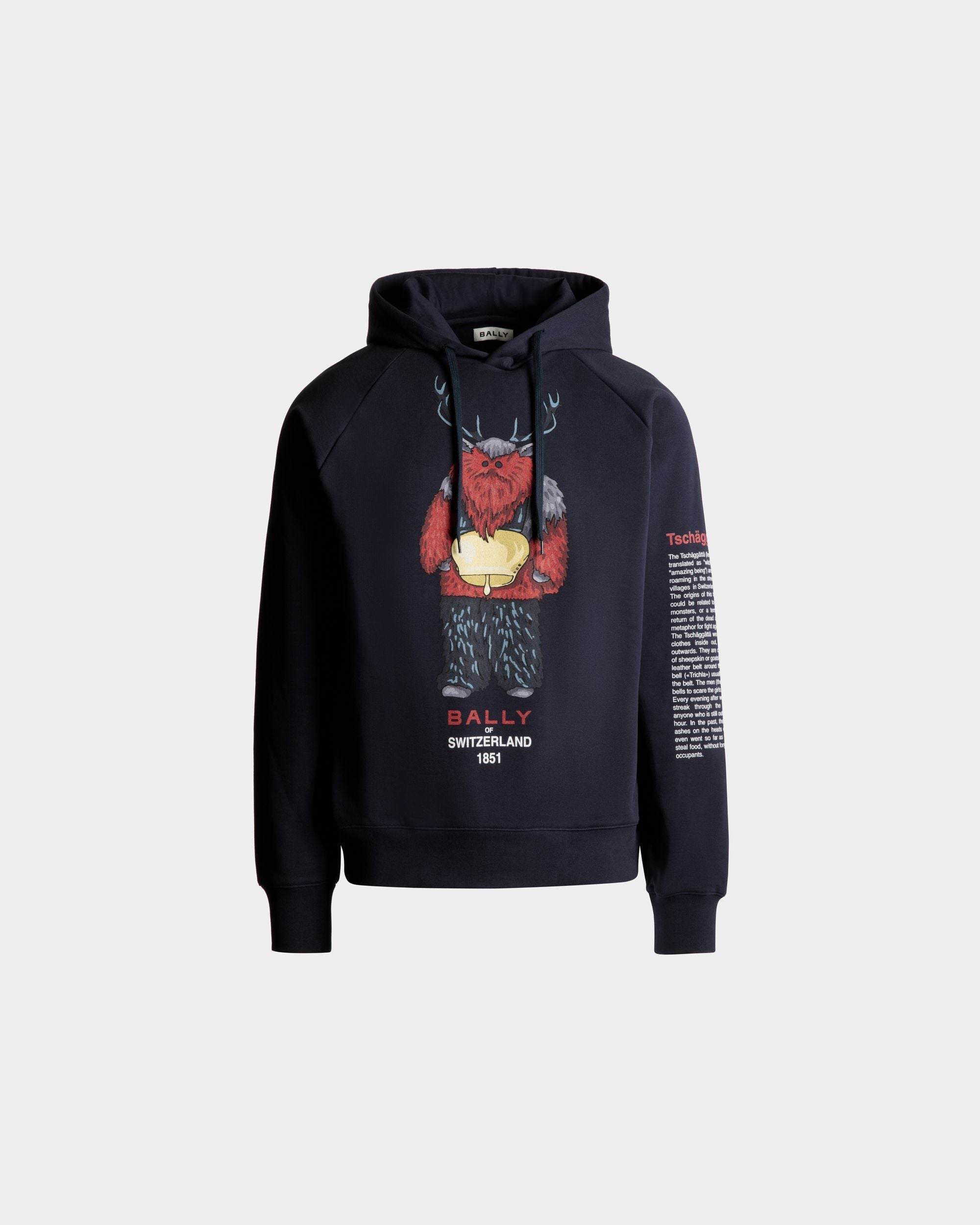 Bally Global - Hoodie With Forest Mask In Navy Blue Cotton - Blue