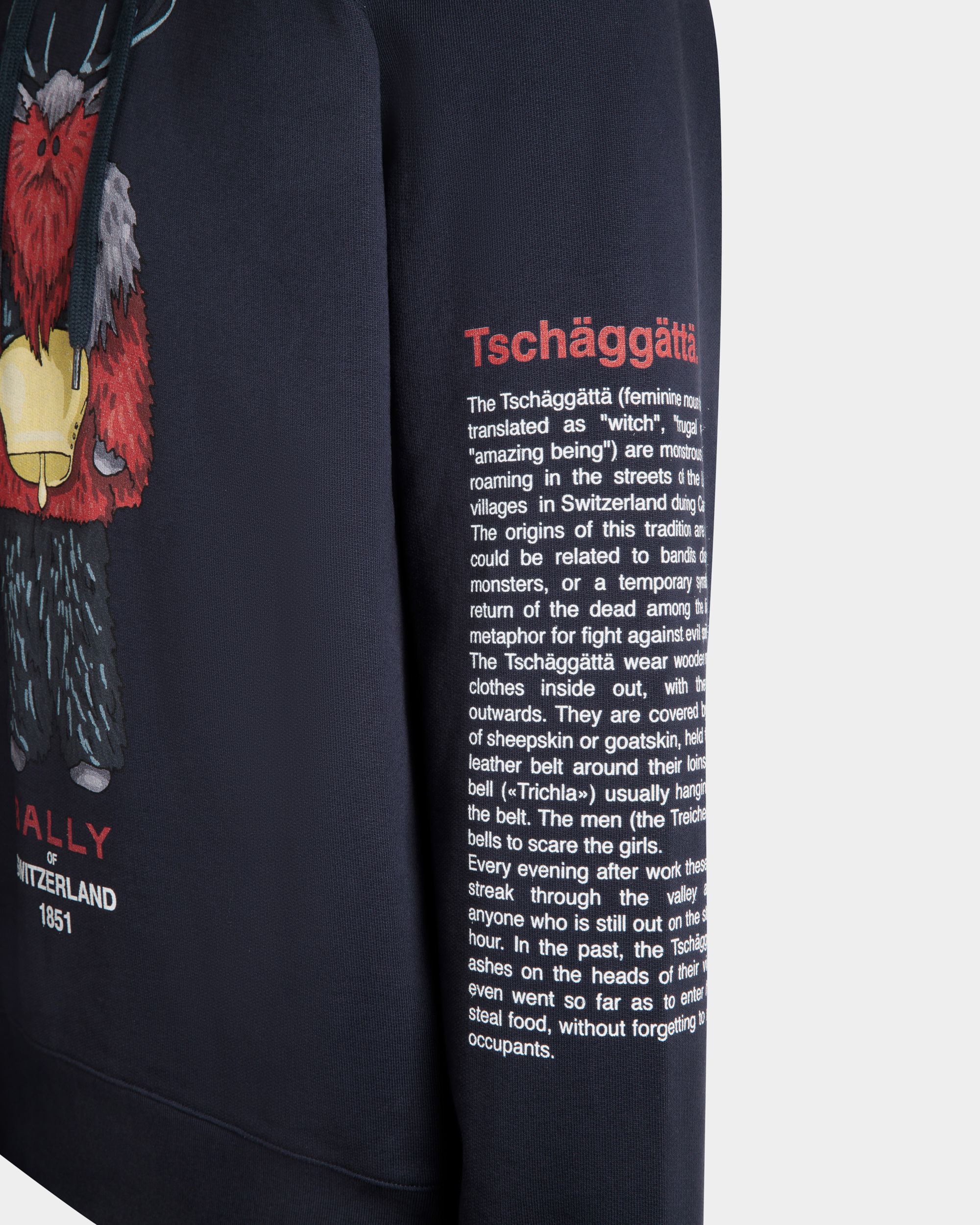 Bally Global - Hoodie With Forest Mask In Navy Blue Cotton - Blue