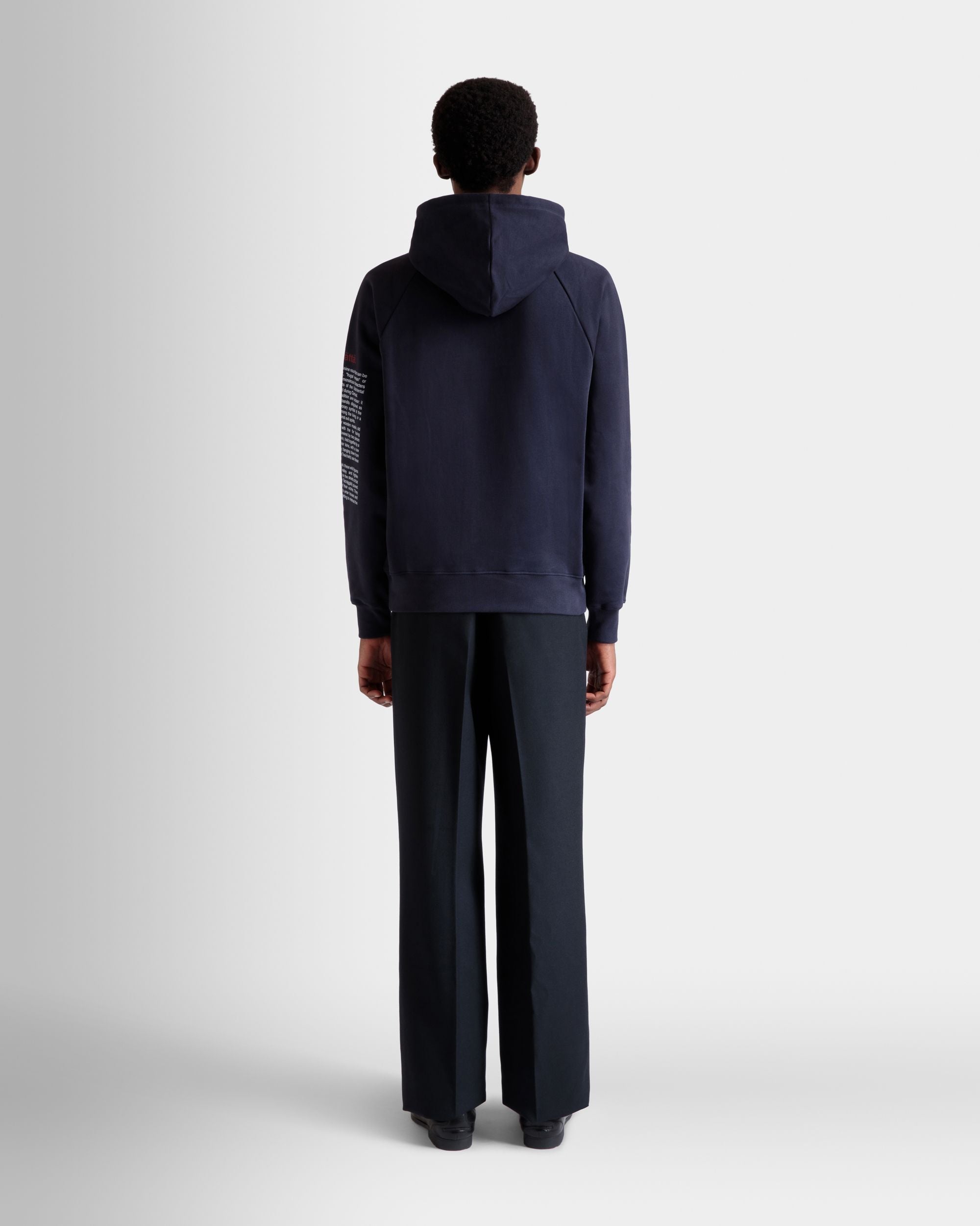 Bally Global - Hoodie With Forest Mask In Navy Blue Cotton - Blue