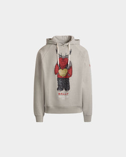 Sudadera Con Capucha De Algodón Grey Melange Con Forest Mask