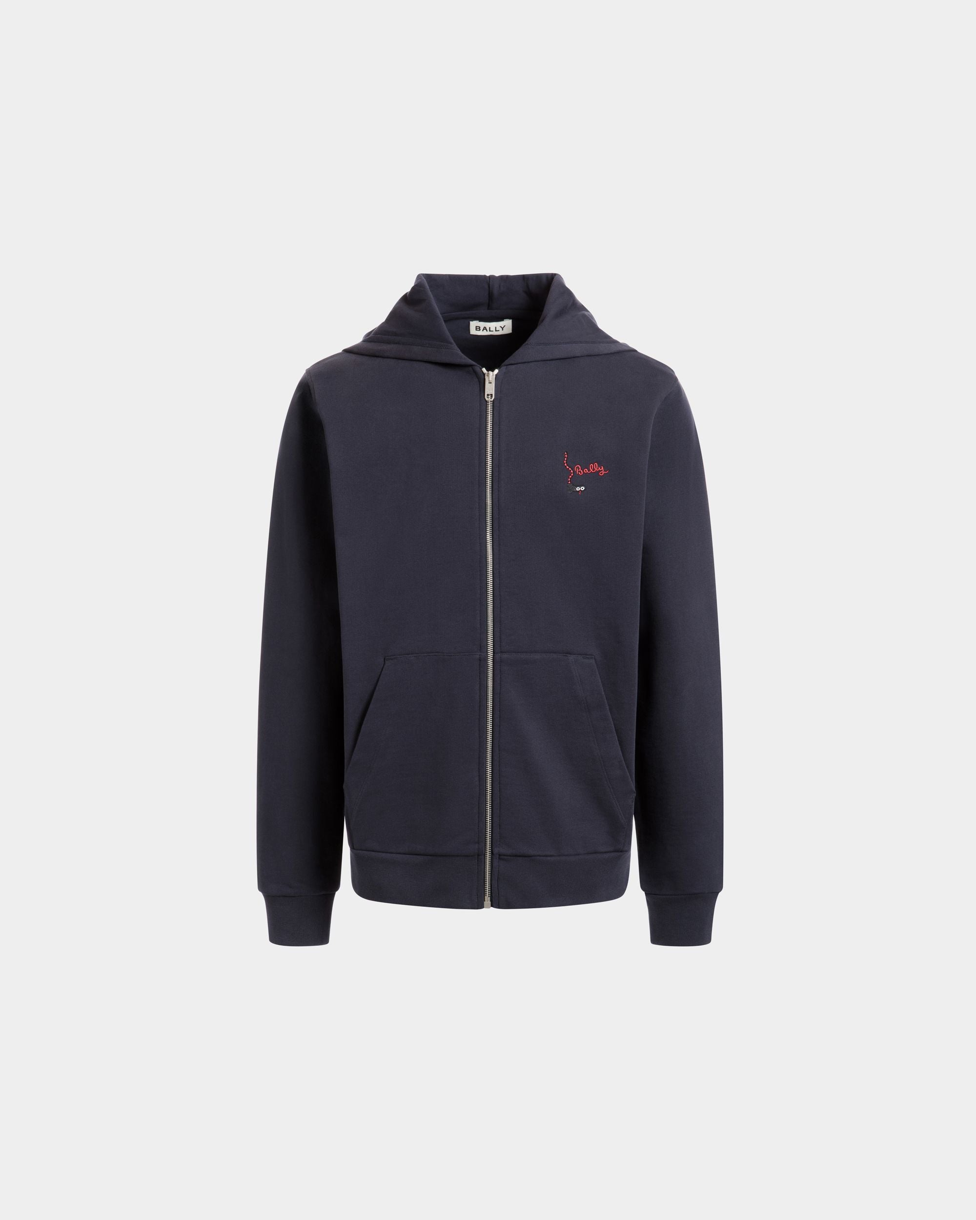 Bally Global - Hoodie in Navy Blue Cotton - Blue