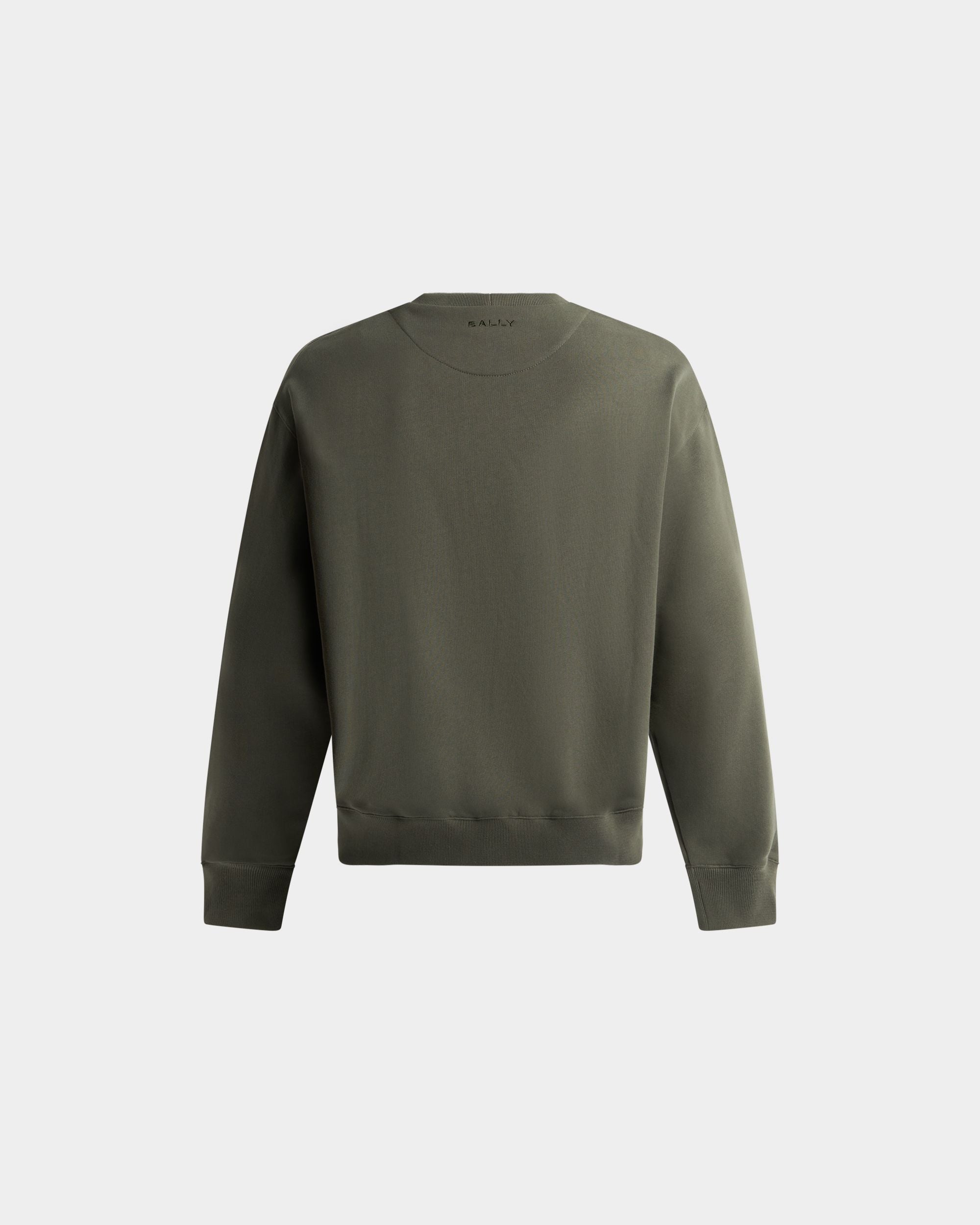 Bally Global - Sudadera De Cuello Redondo De Algodón Military Green Con Gráfico De Cómic - Verde