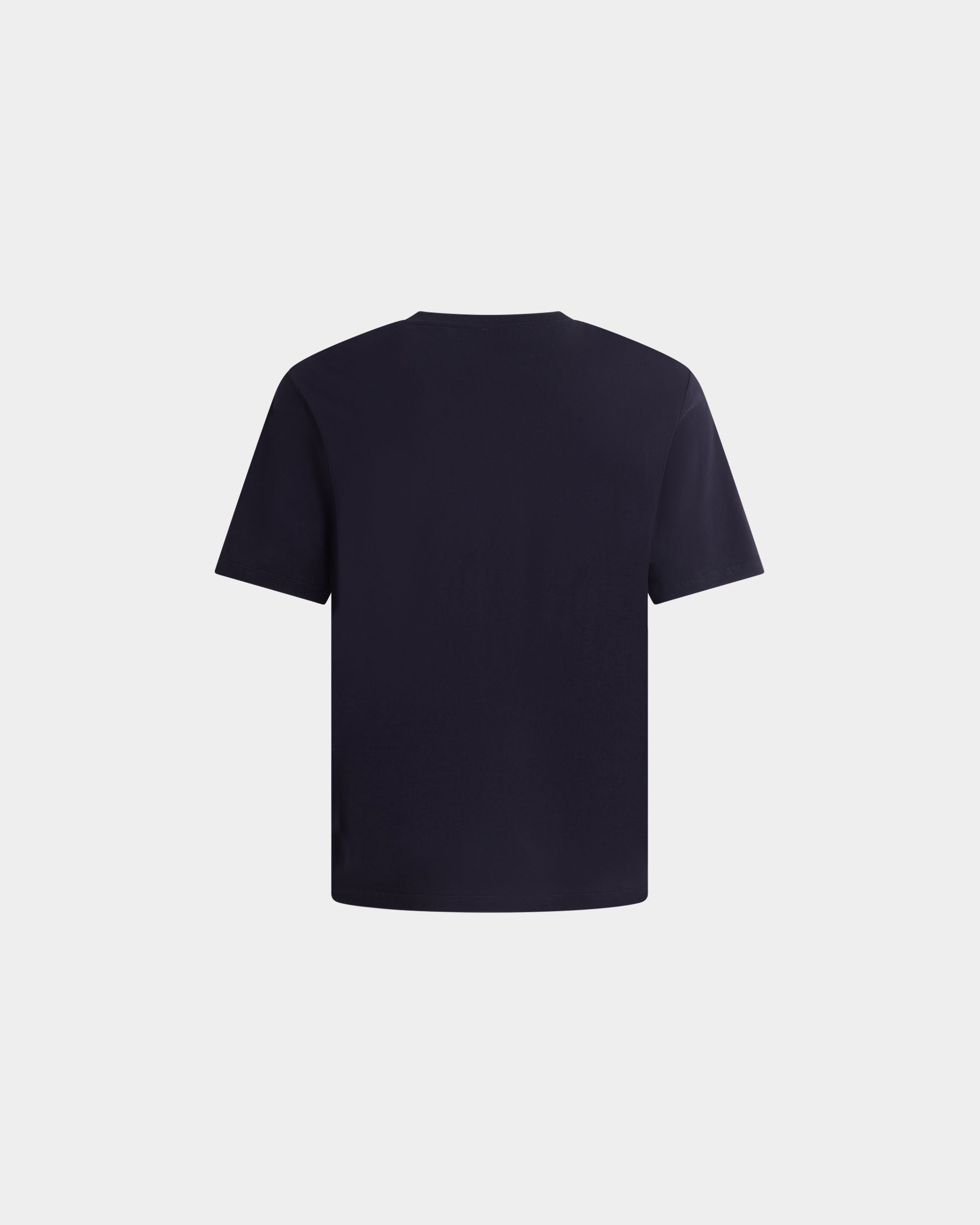 Bally Global - T-Shirt in Navy Blue Cotton with a Bally Crest - Blue