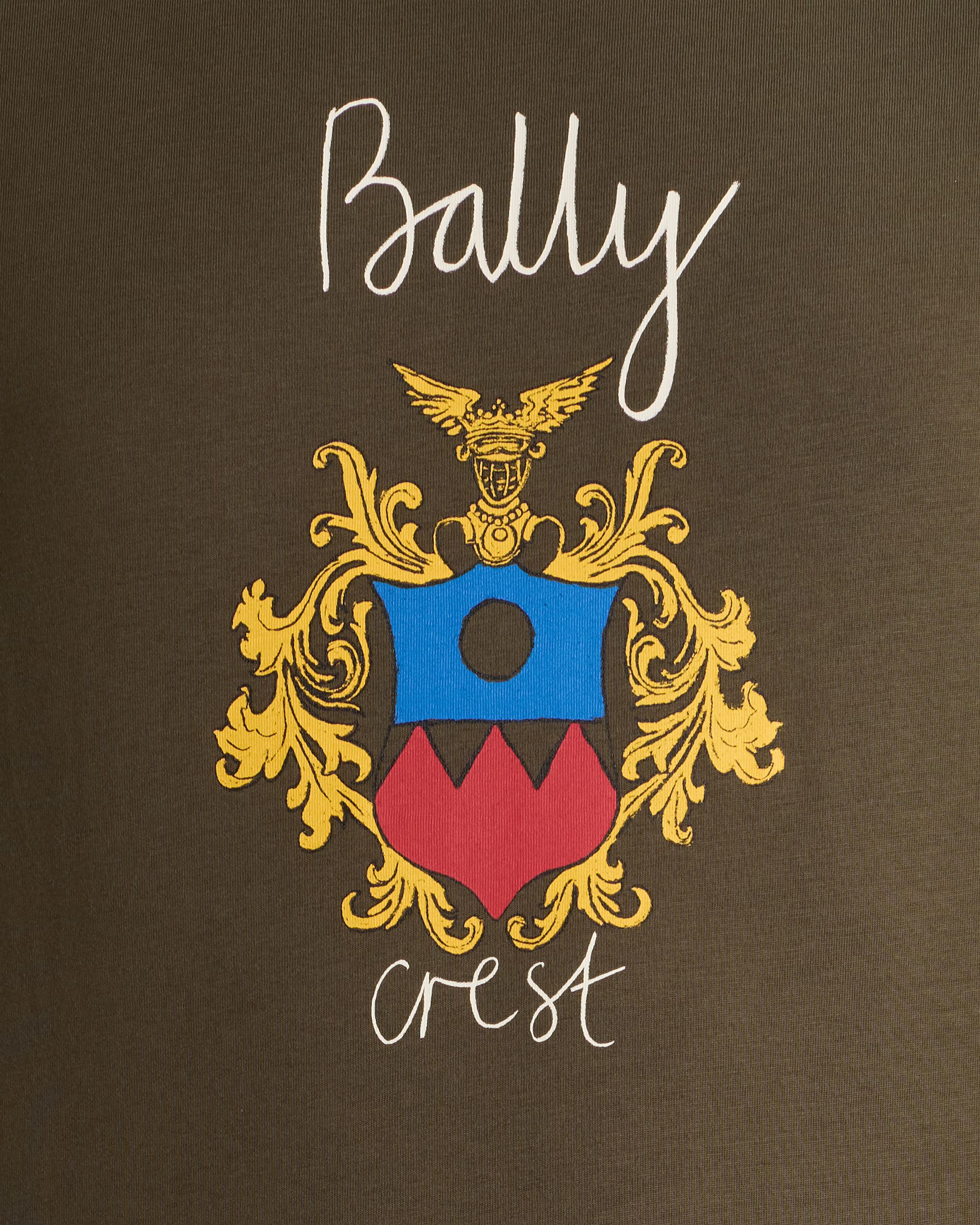 Bally Global - T-Shirt in Military Green Cotton with a Bally Crest - Green