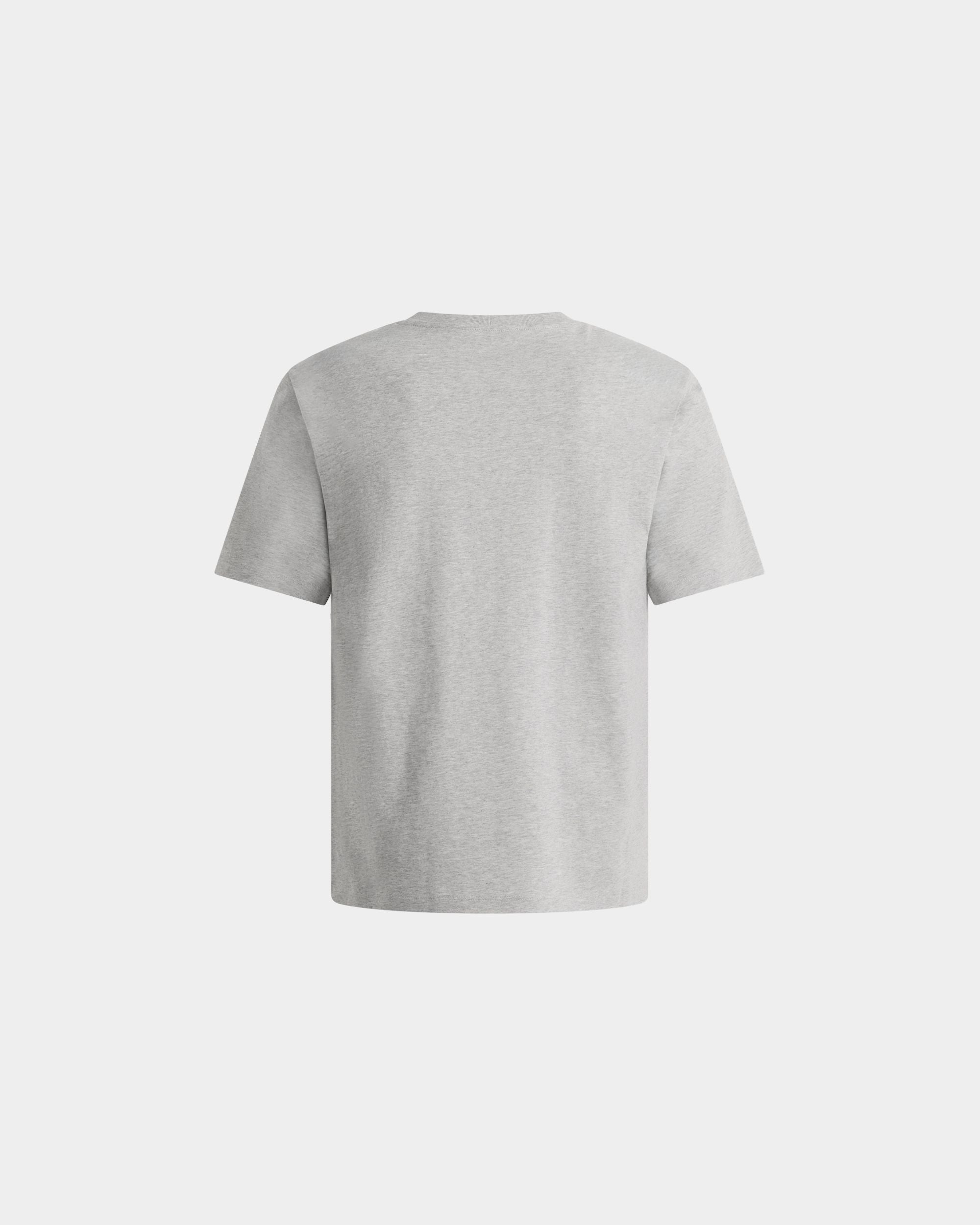 Bally Global - T-Shirt in Mélange Grey Cotton with a Bally Crest - Grey