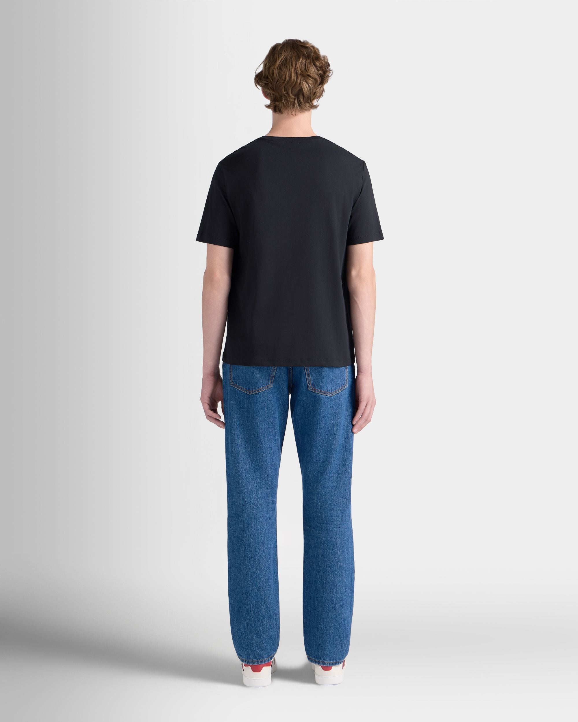 Bally Global - Camiseta De Algodón Negro Con Logo Floral - Negro