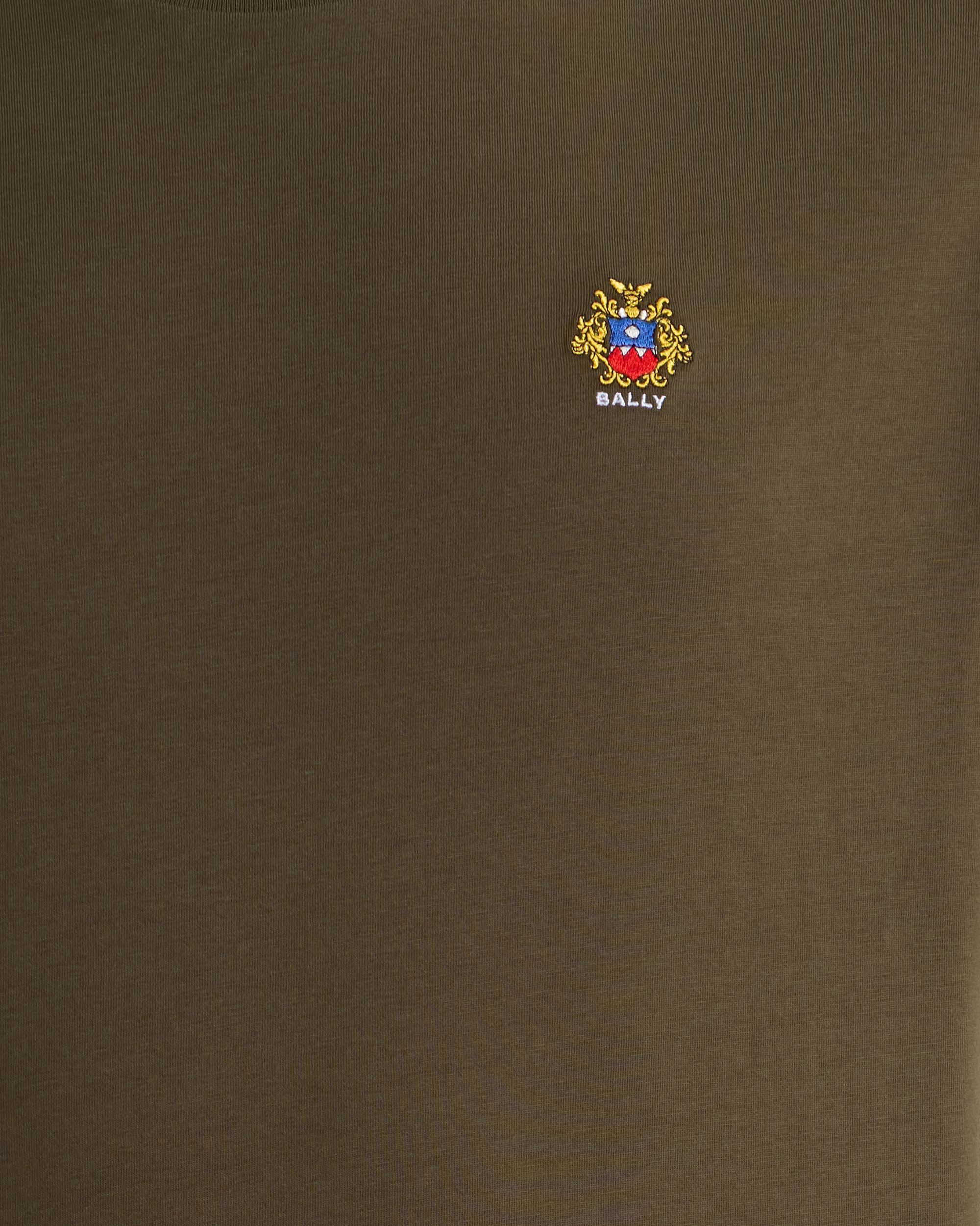 Bally Global - T-Shirt in Military Green Cotton with a Bally Crest - Green