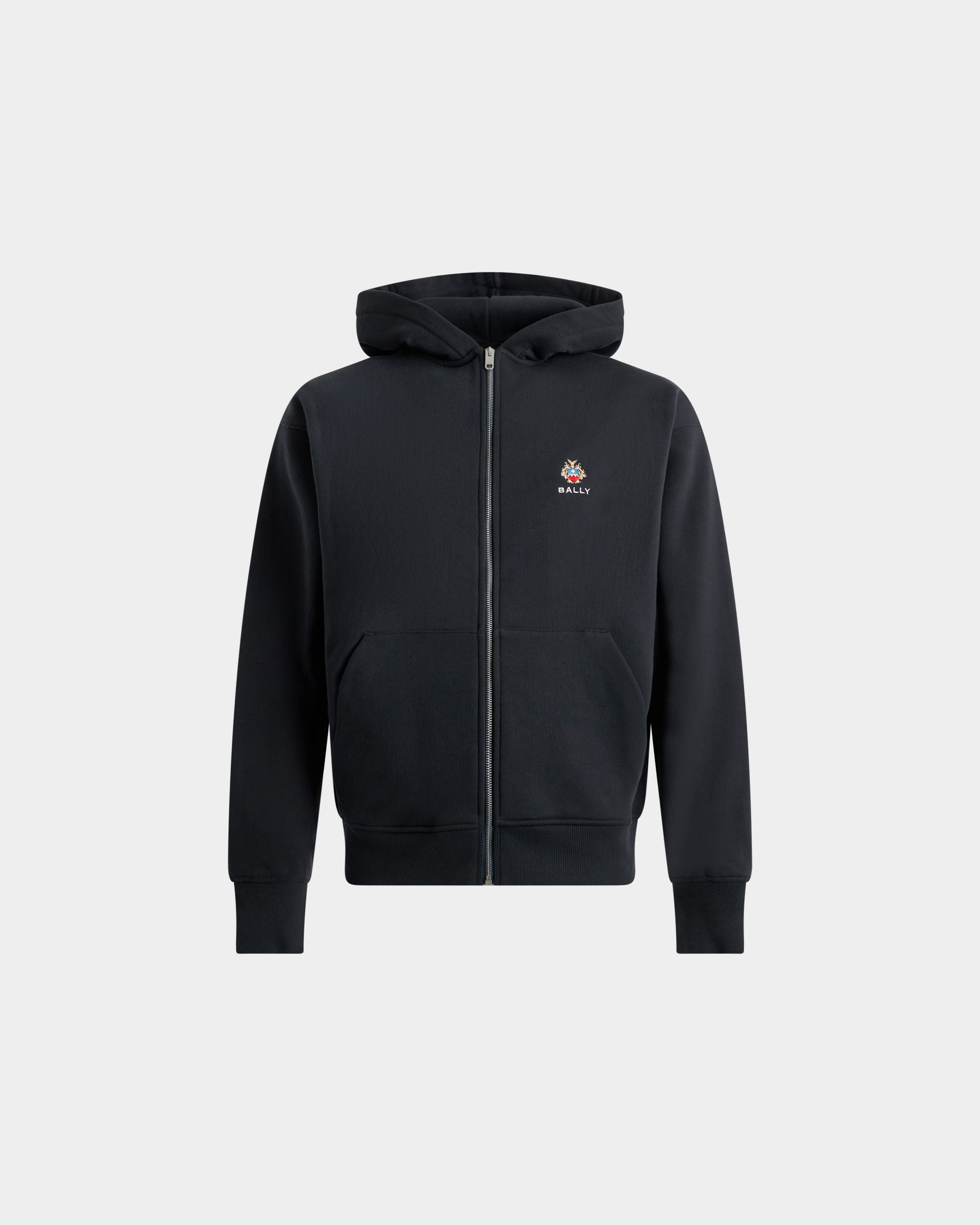 Bally Global - Sudadera De Algodón Navy Blue Con Capucha Y Escudo Bally Crest - Azul