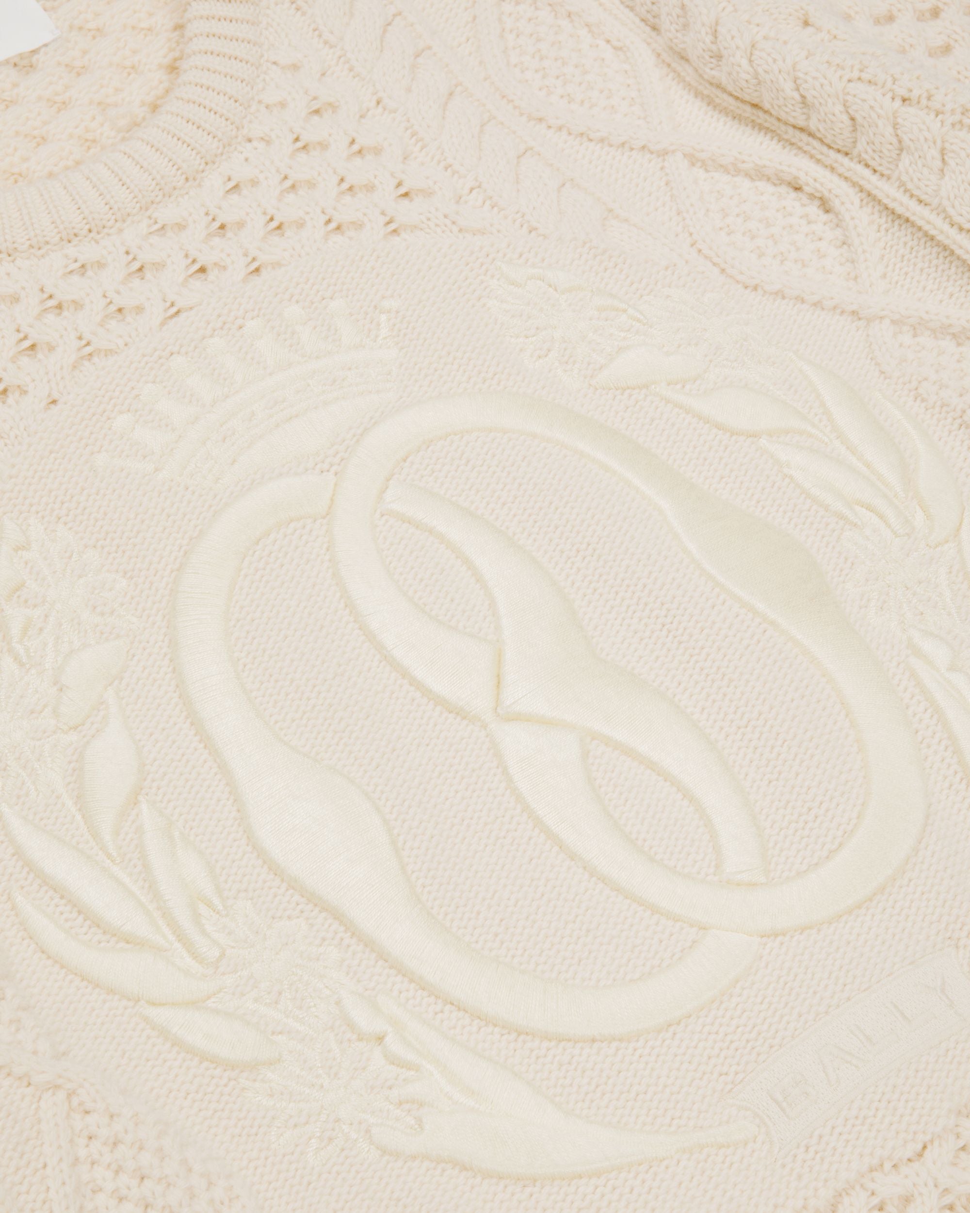 Bally Global - Knitted Crew Neck In Bone Wool - Blanc