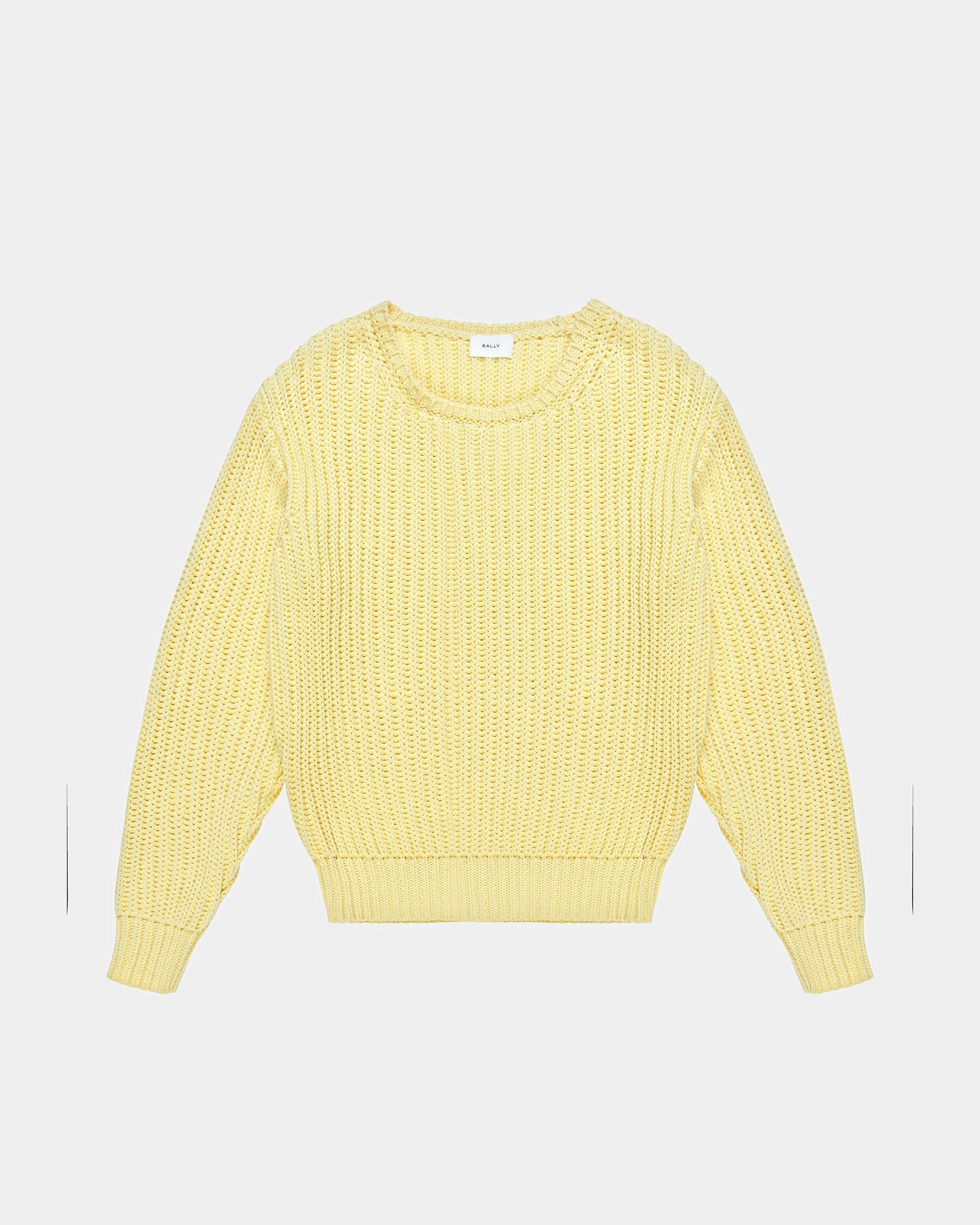Bally Global - Cotton Knitted Crew Neck In Yellow - Yellow