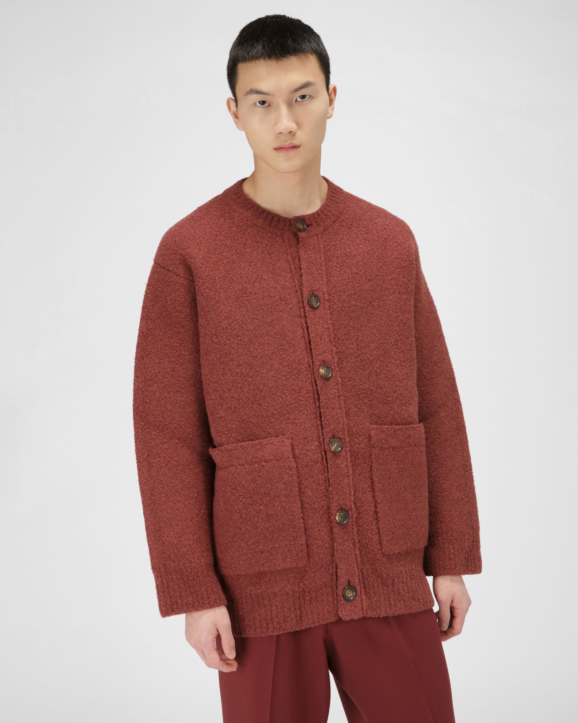 Bally Global - Wool Mix Cardigan In Heritage Red - Red