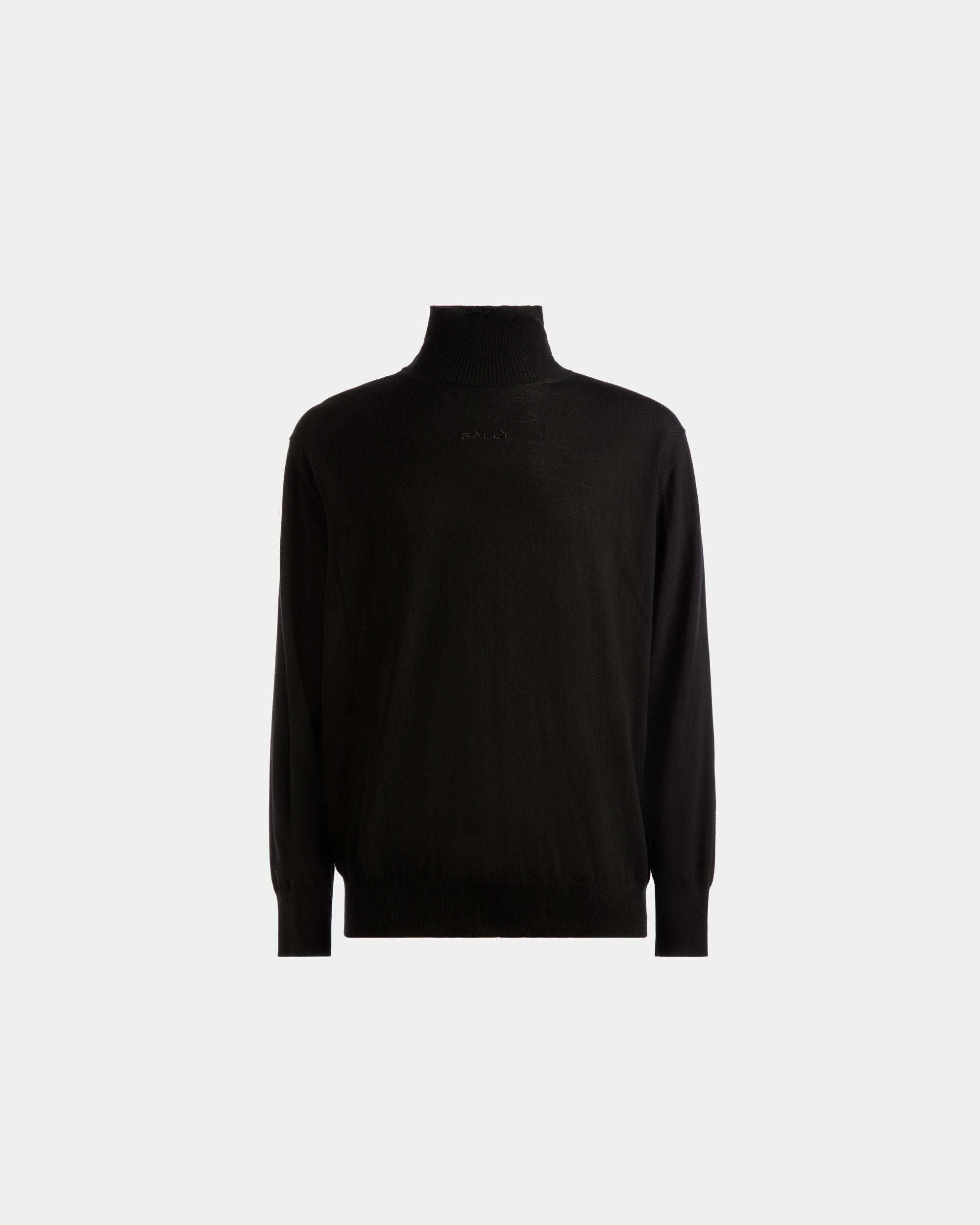 Bally Global - Jersey Con Cuello Vuelto De Lana En Negro - Negro