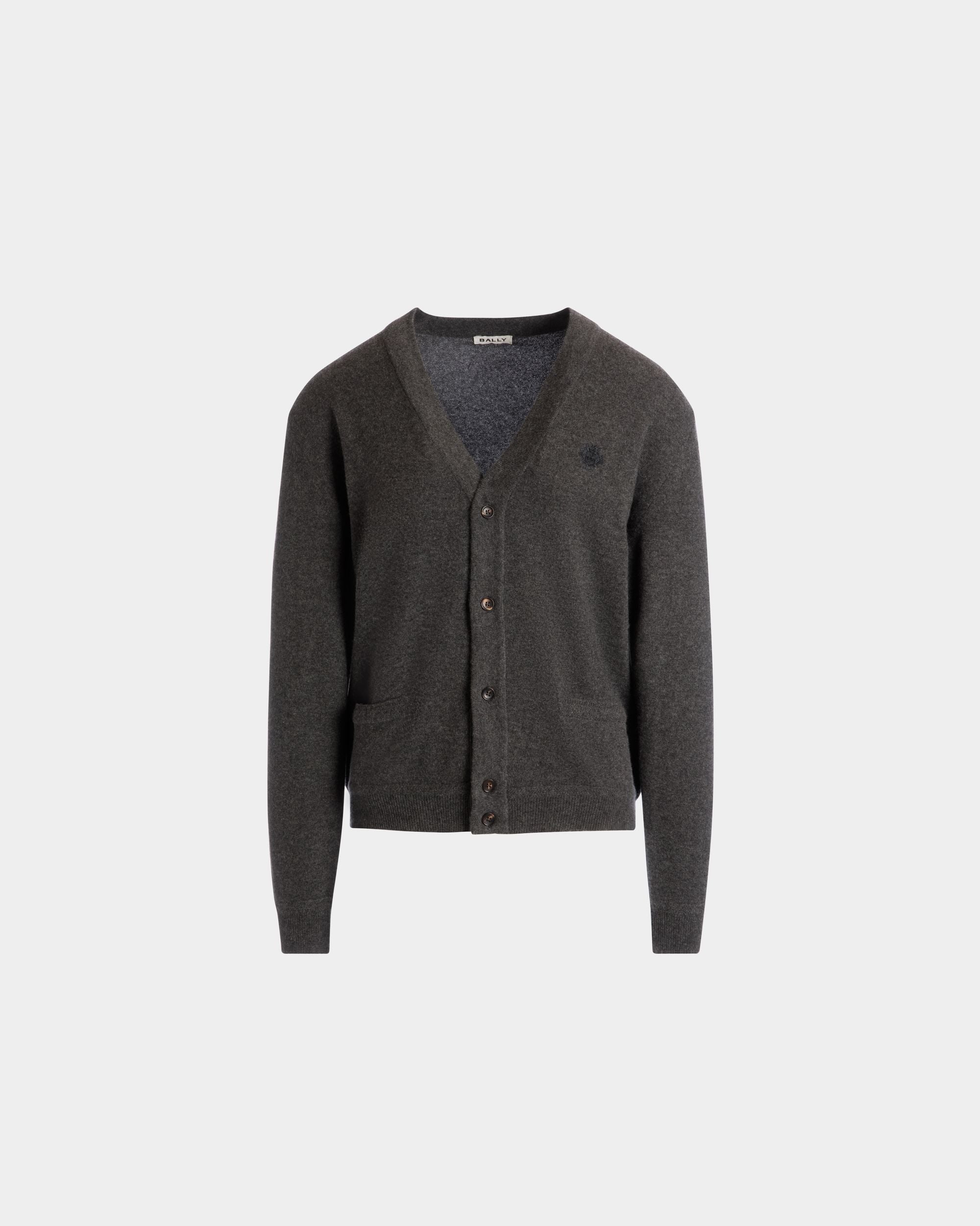 Bally Global - Cárdigan De Cachemira Gris Oscuro Con Escudo Bally Crest - Gris