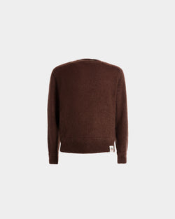 Jersey De Cuello Redondo De Mohair Y Seda Marrón