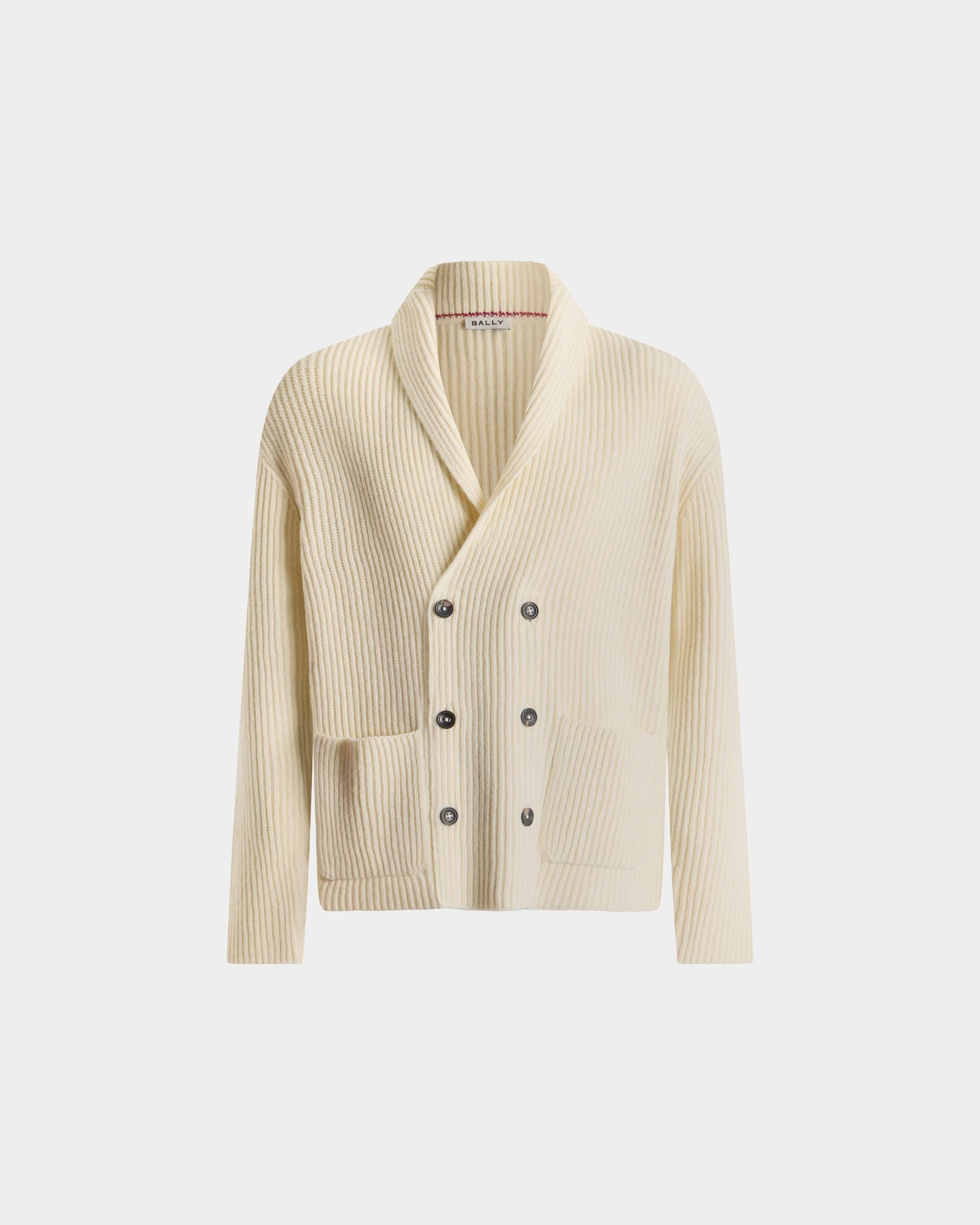 Bally Global - Cardigan in Ivory Wool - White